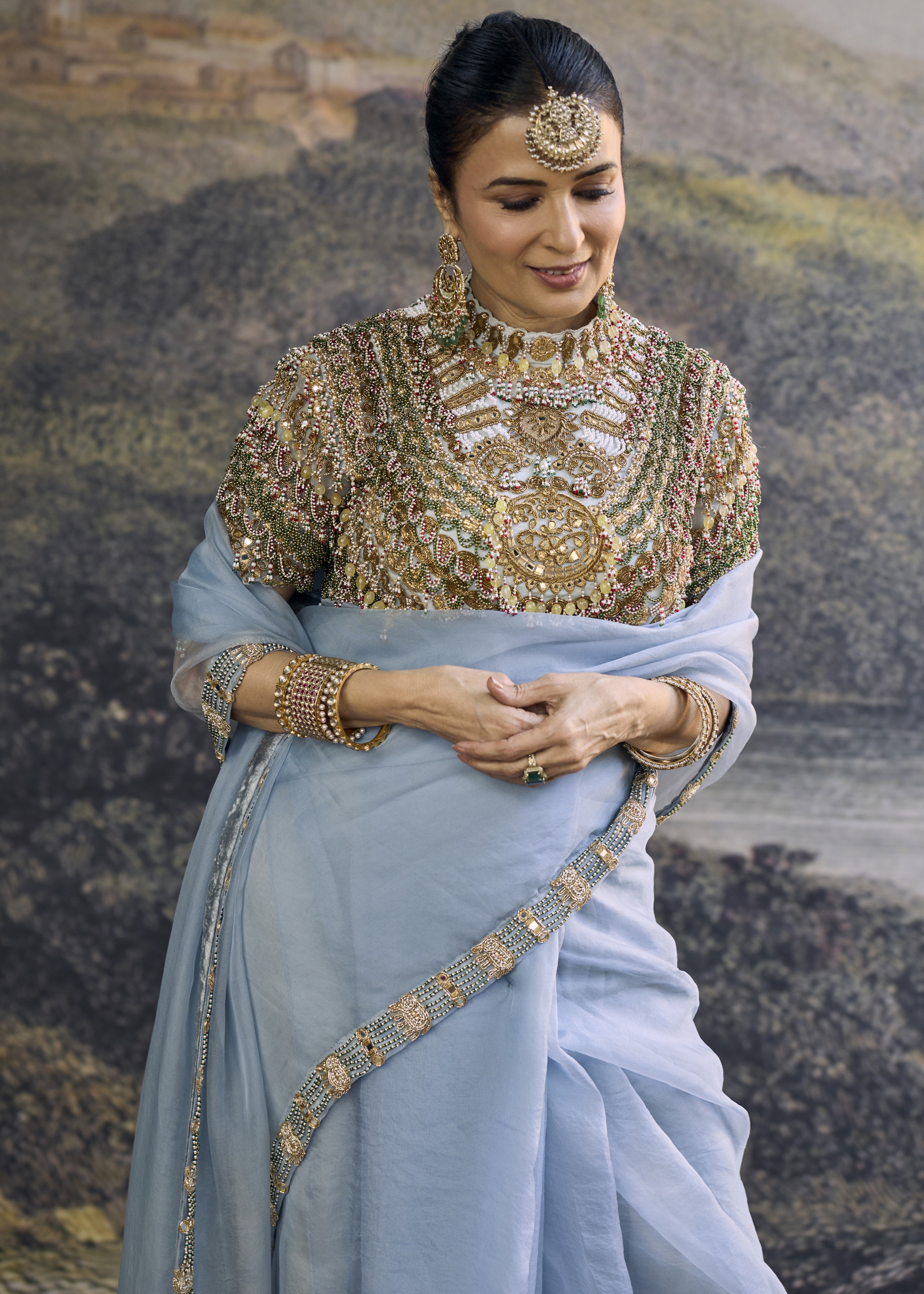 Neelambari Sari Set