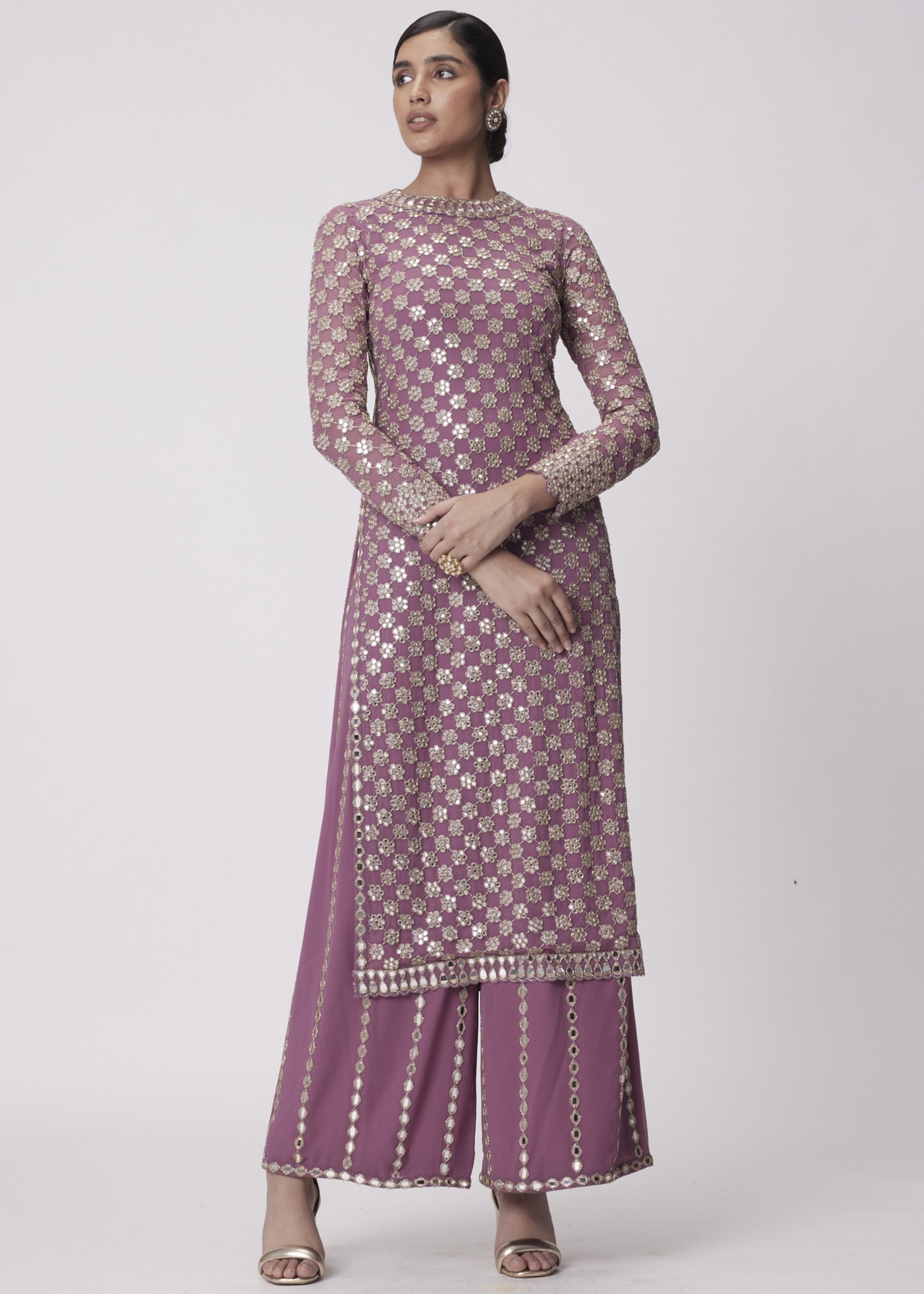 Mud Mauve Straight Kurta Set