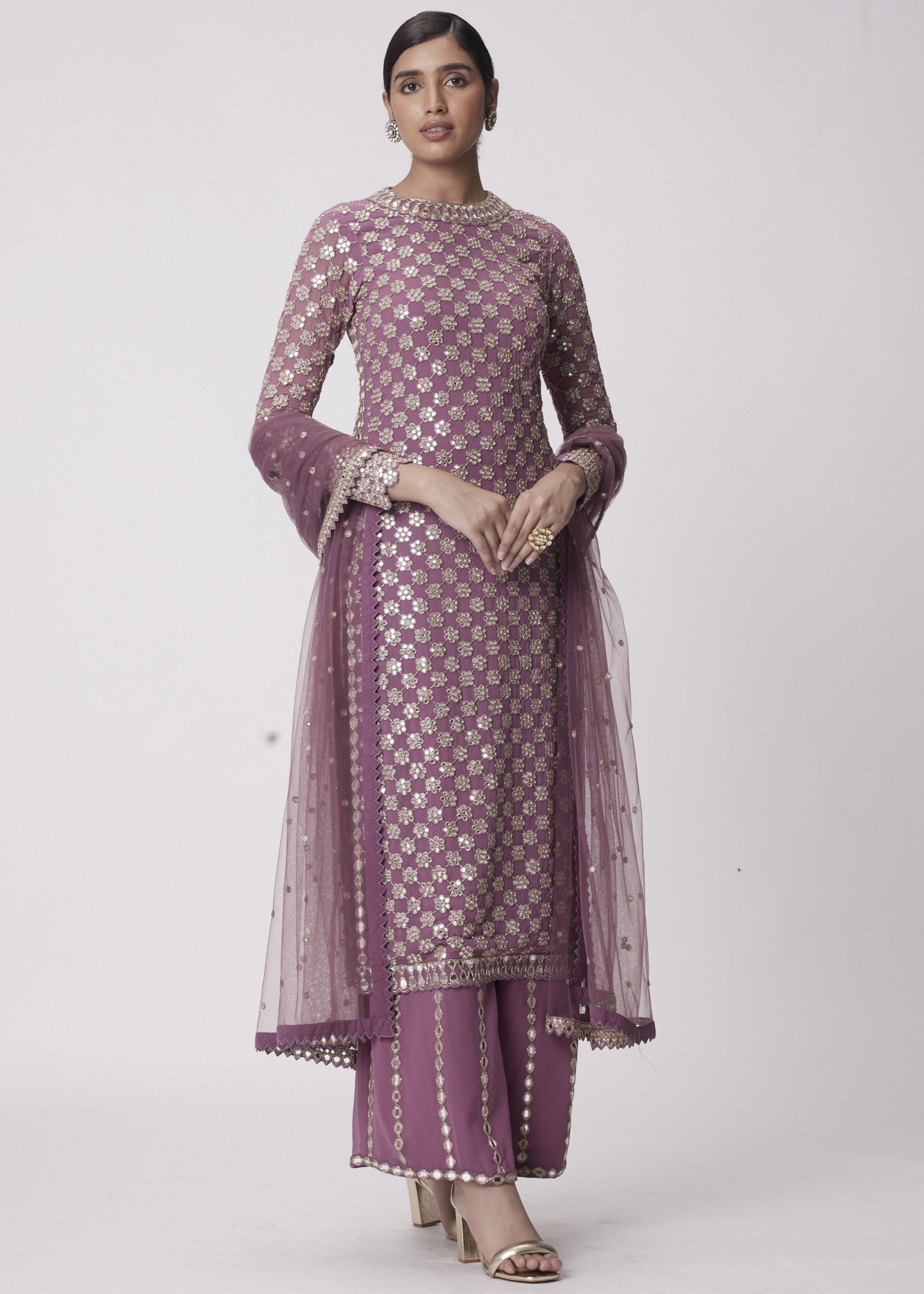 Mud Mauve Straight Kurta Set