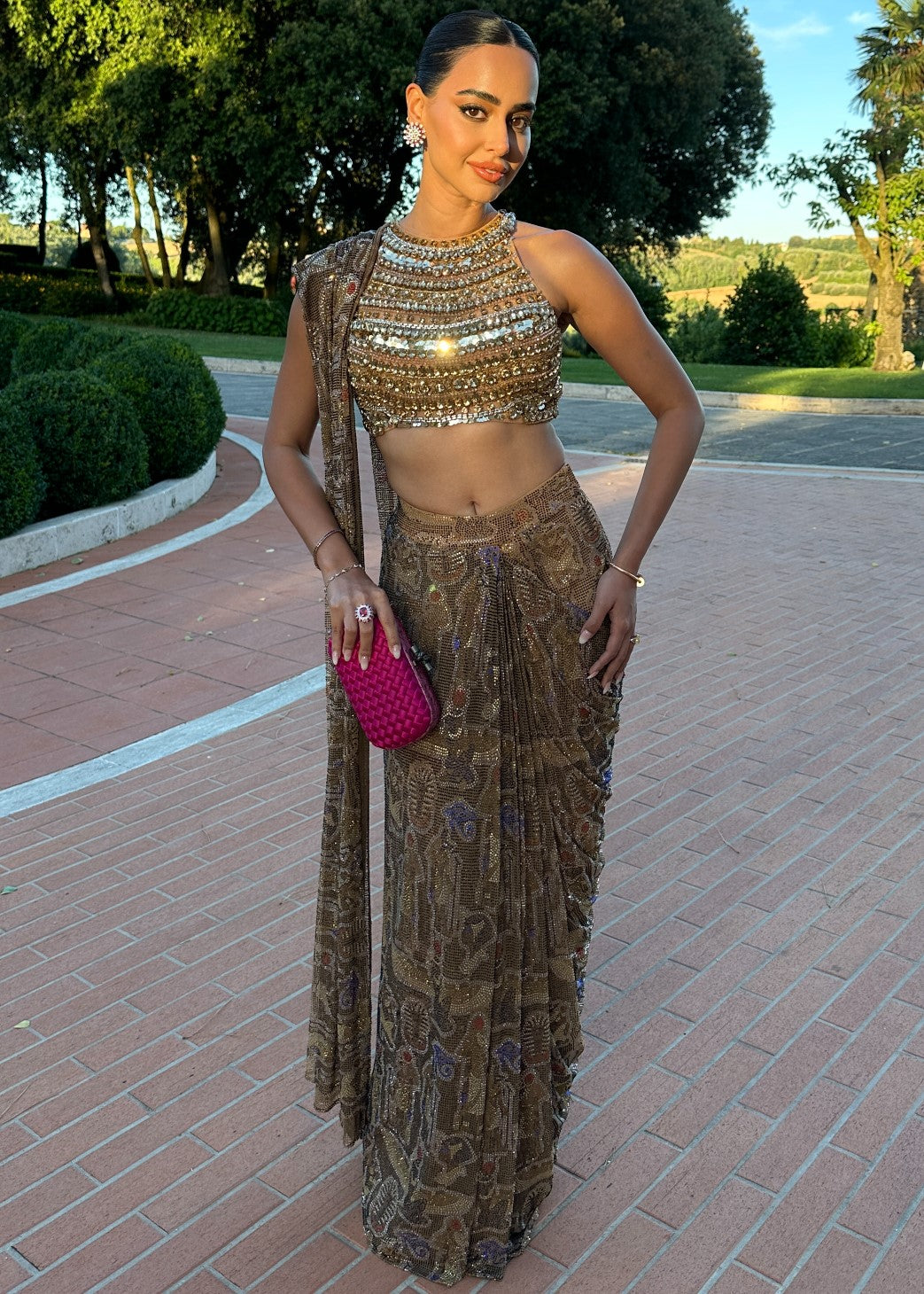 Ancient Glyphs Sari Set