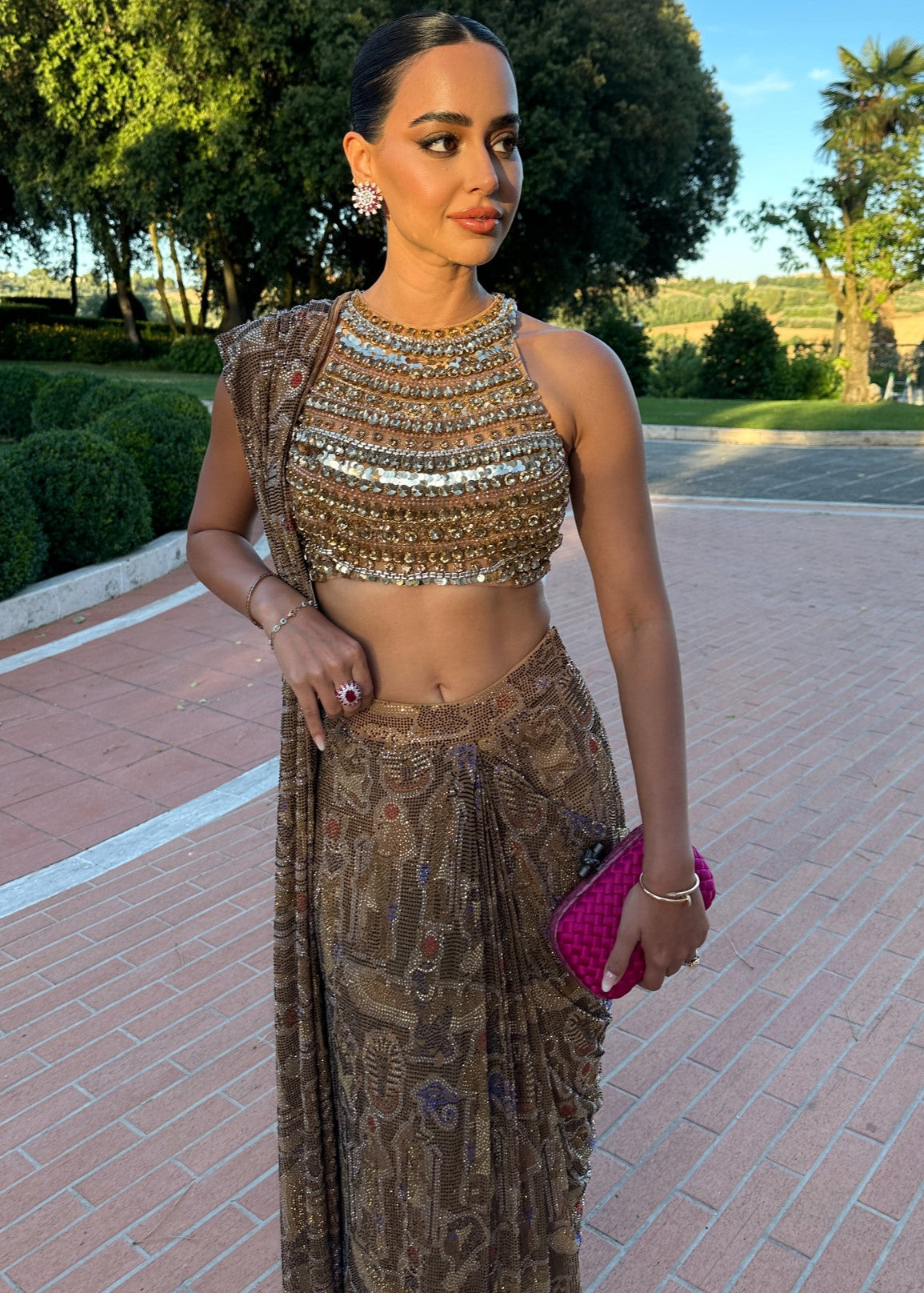 Ancient Glyphs Sari Set