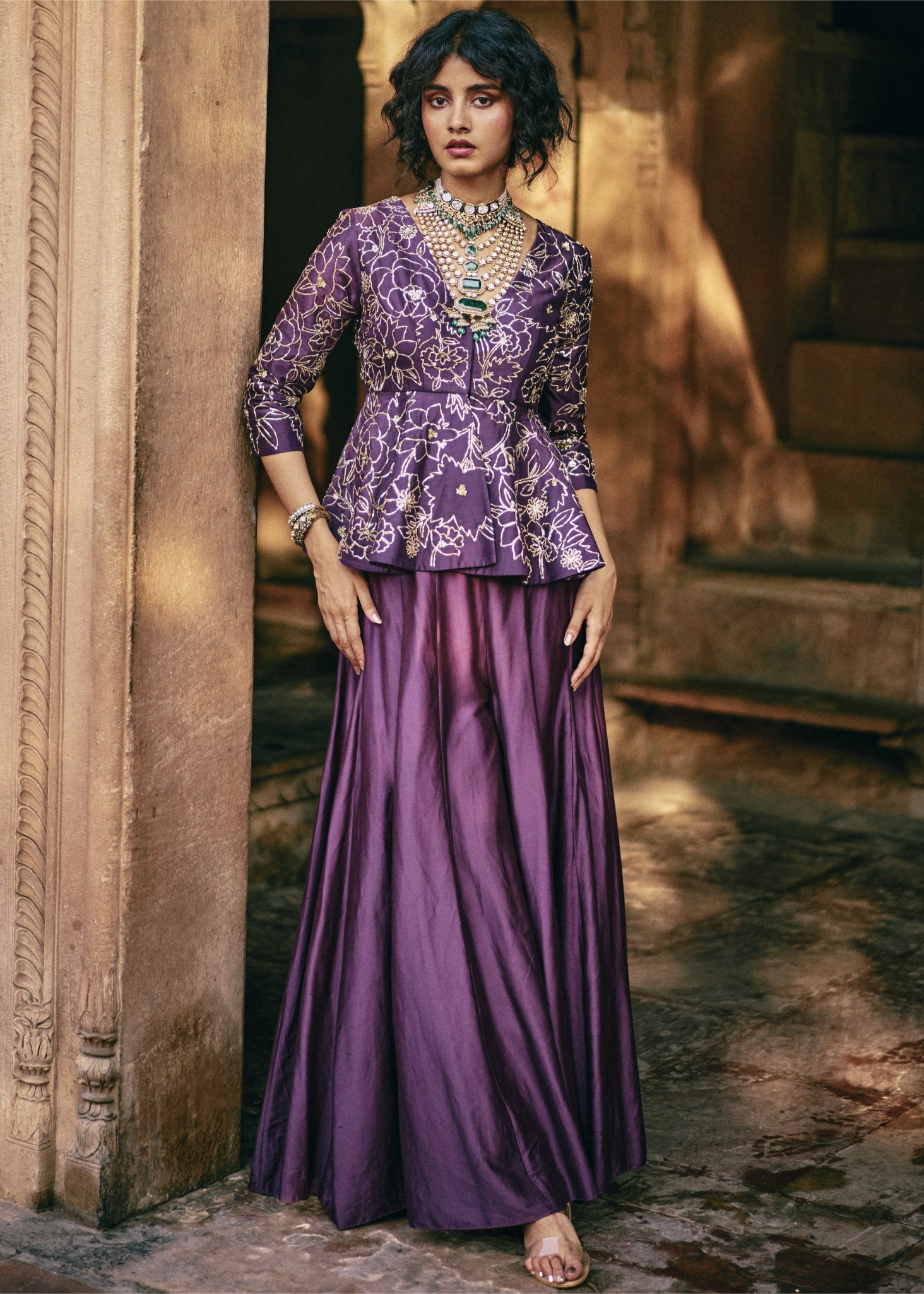 Plum Vintage Peplum Set