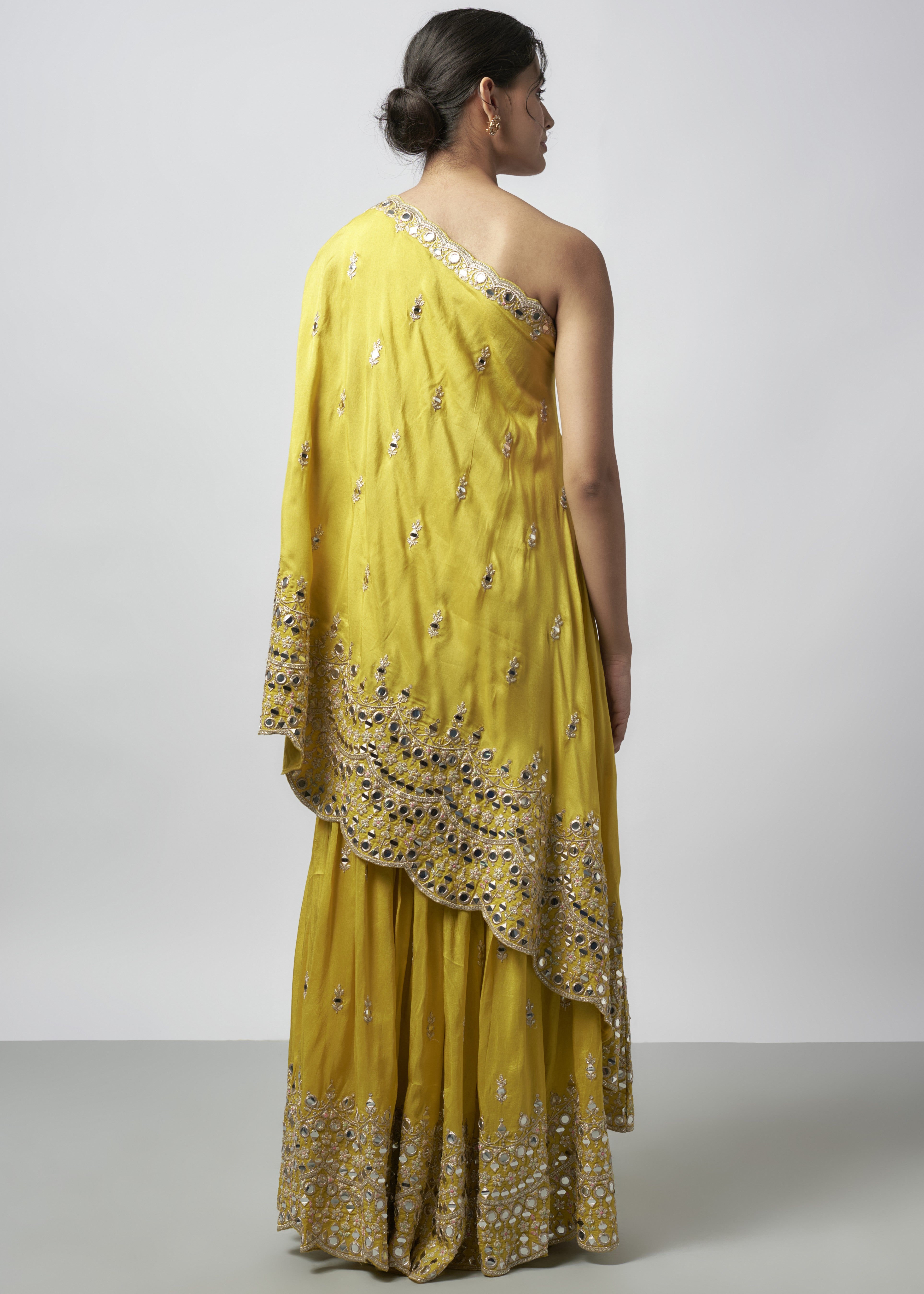 Akasa Yellow Sharara Set