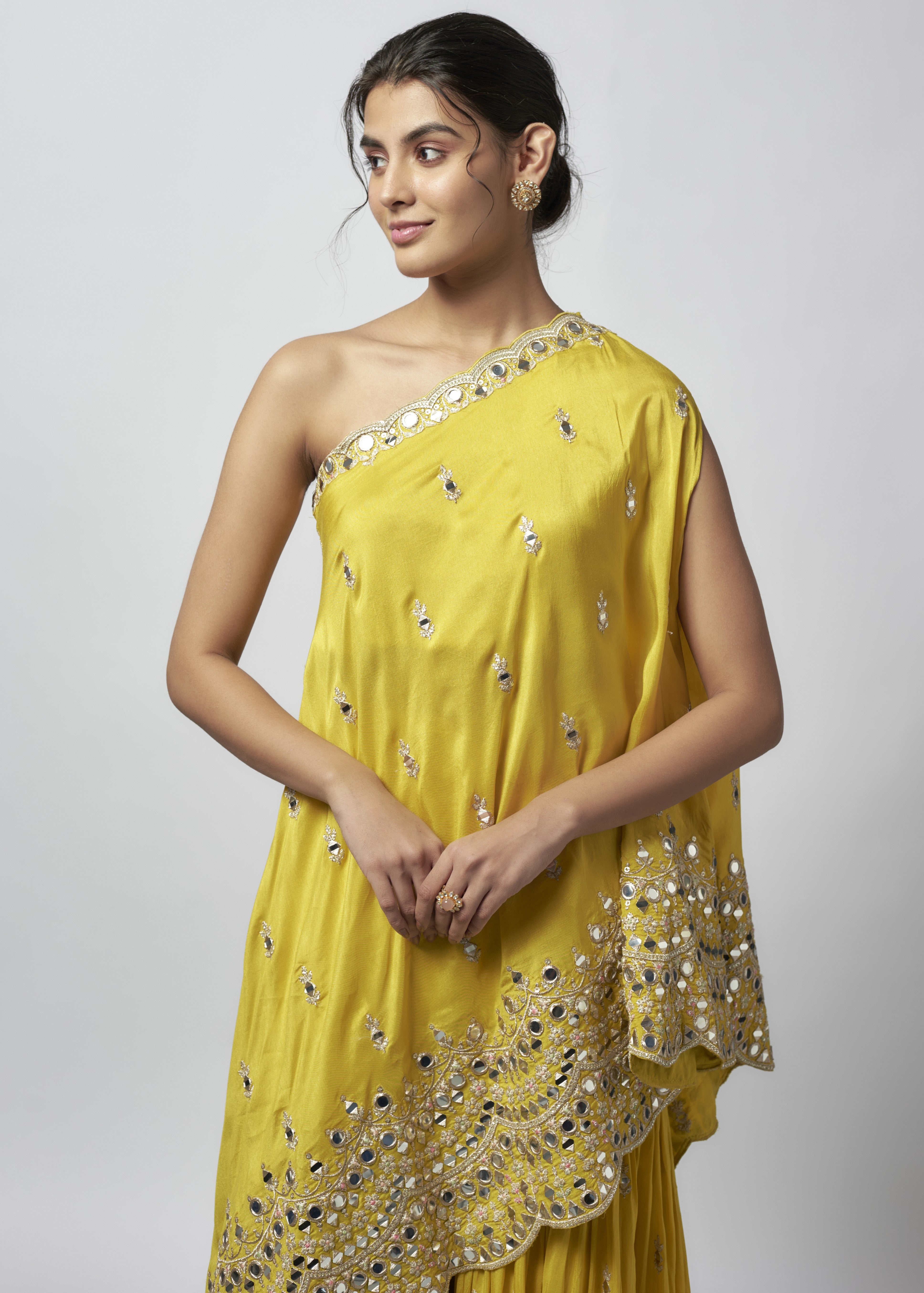 Akasa Yellow Sharara Set