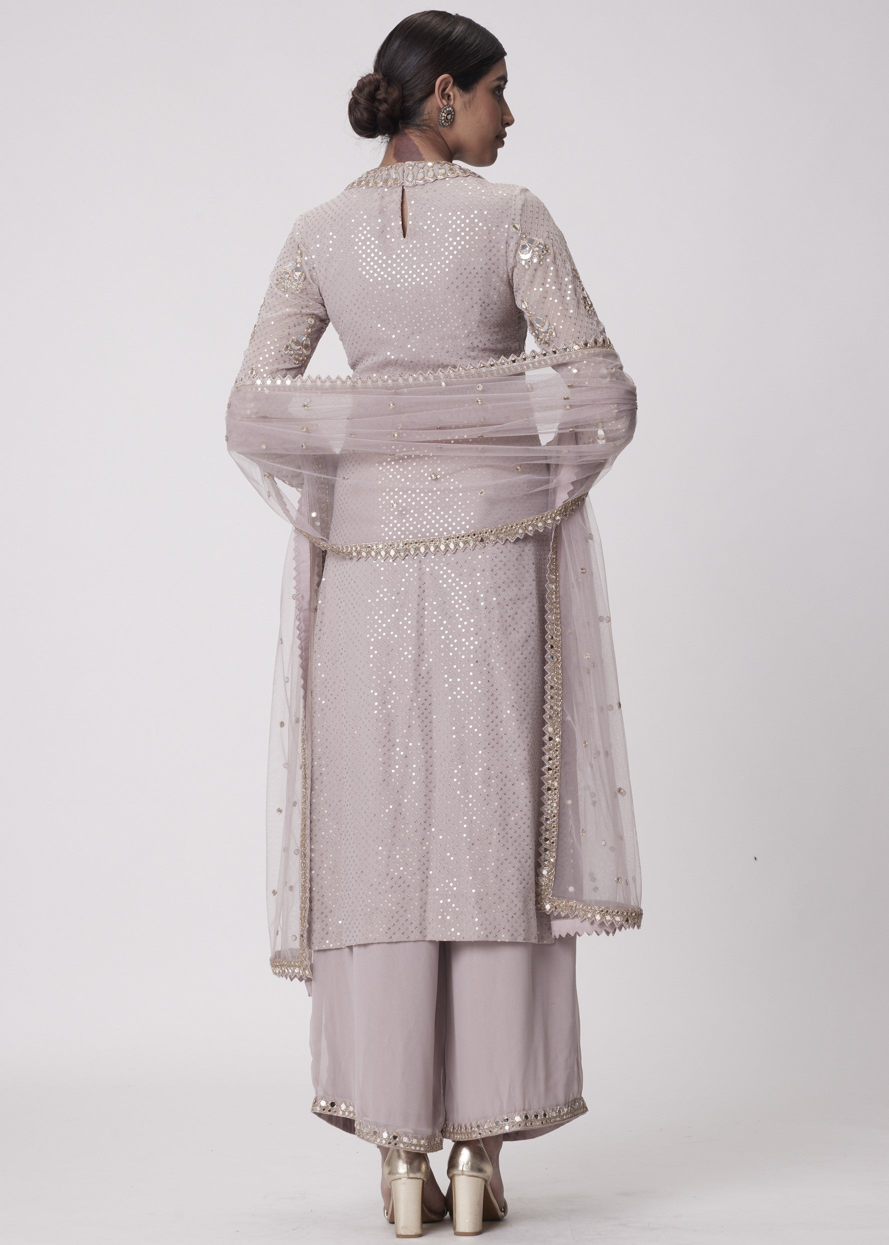 Ash Pink Straight Kurta Set