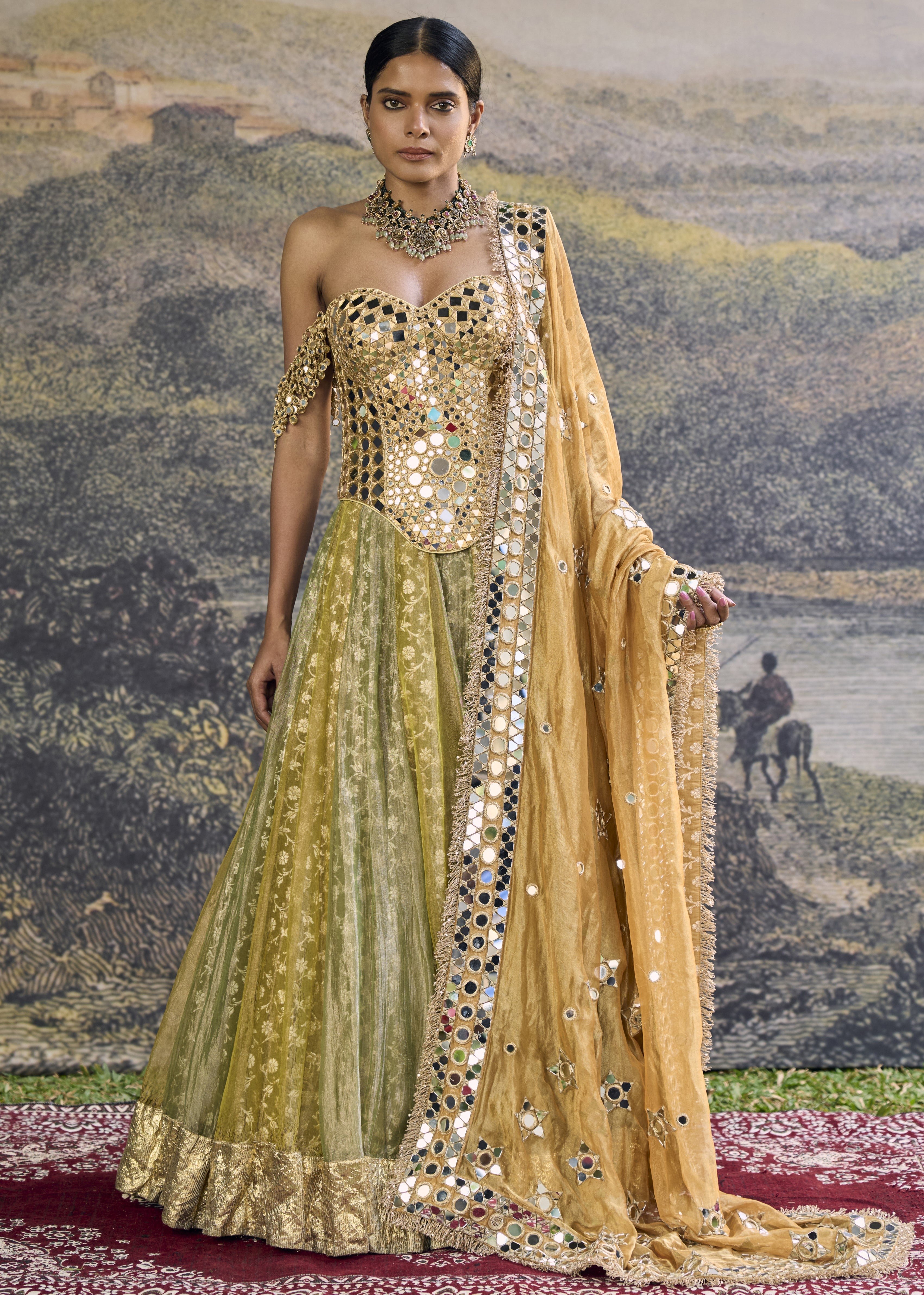 Hiranya Mirror Lehenga Set