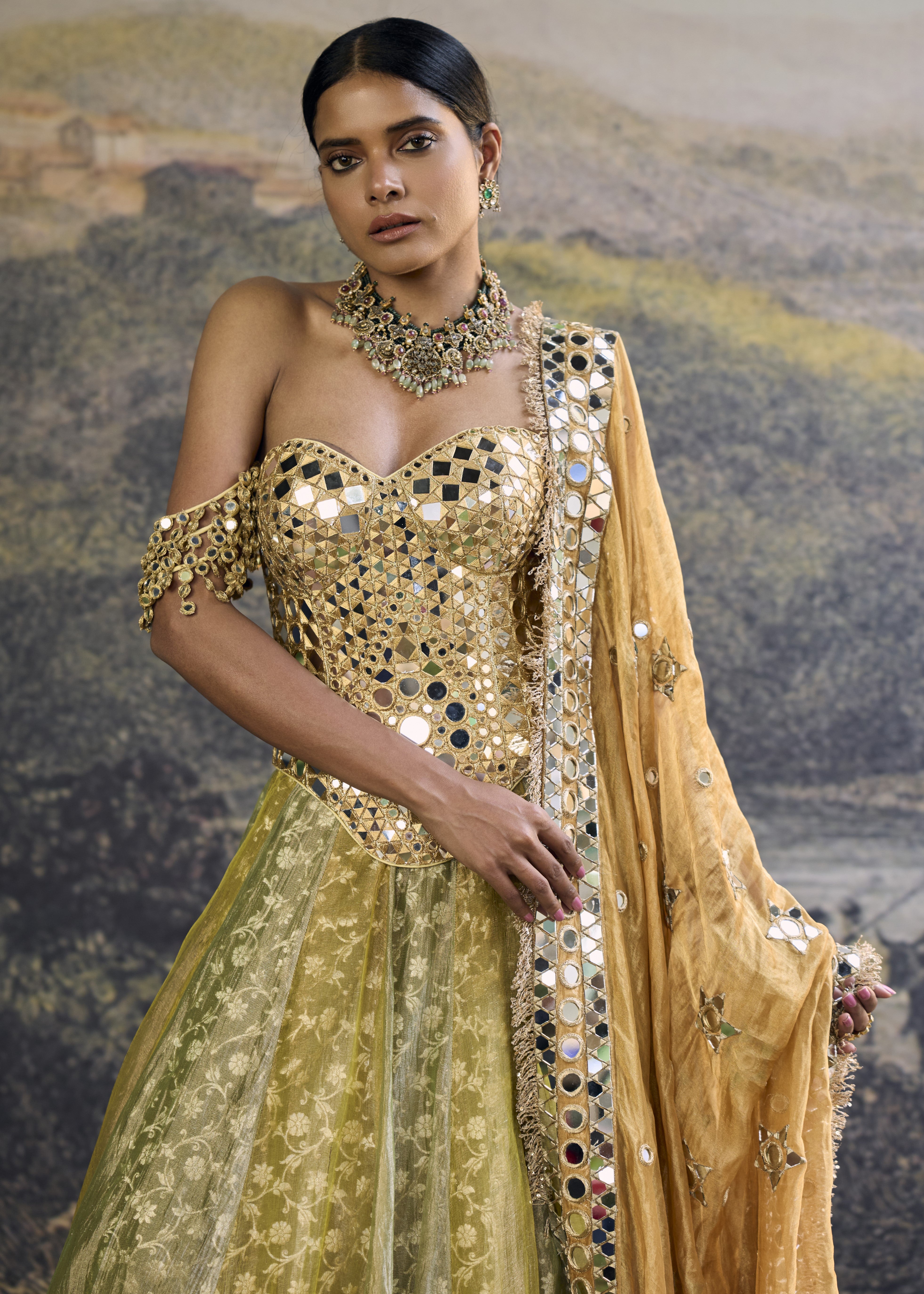 Hiranya Mirror Lehenga Set