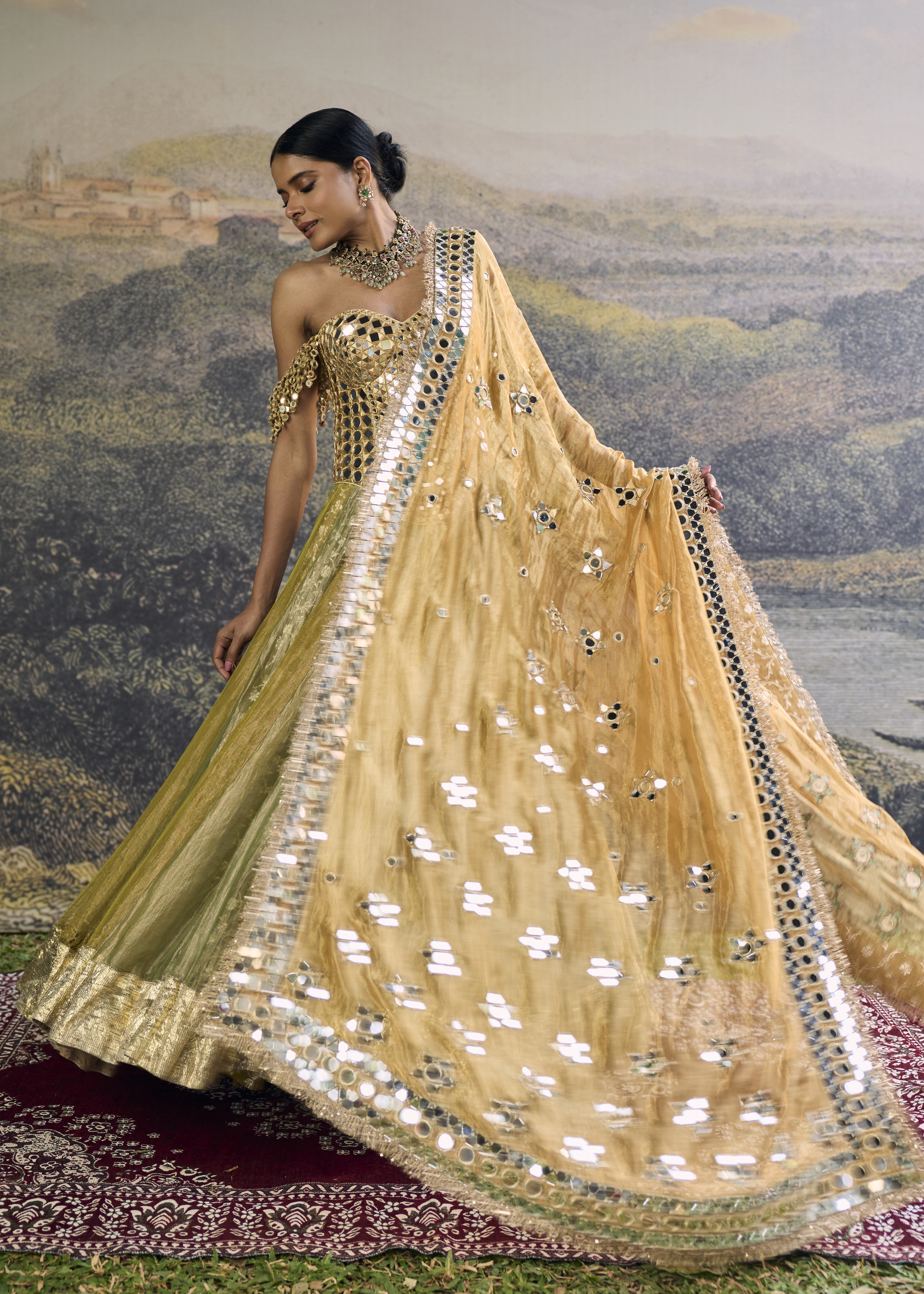 Hiranya Mirror Lehenga Set
