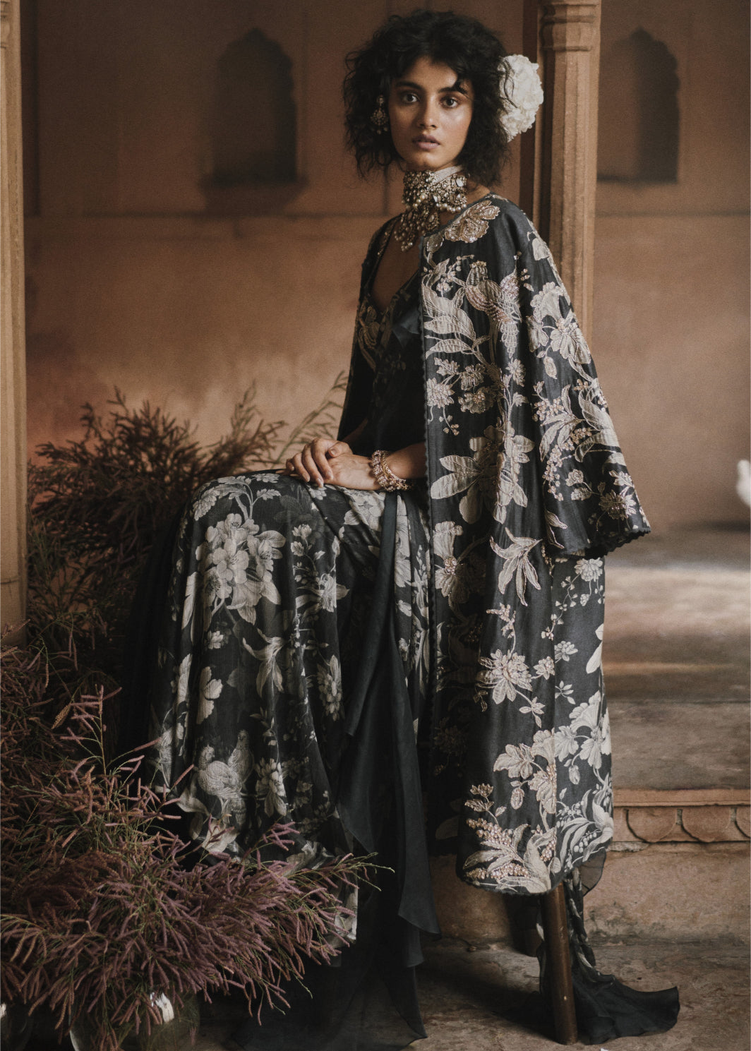 Navy Blue Pre-Draped Sari