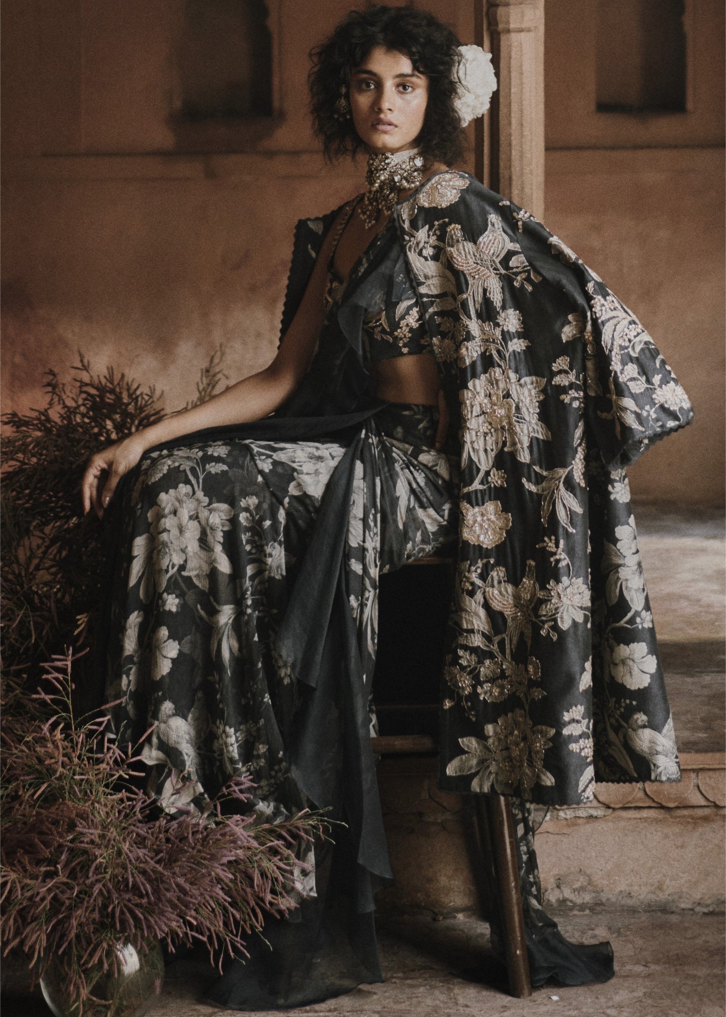 Navy Blue Pre-Draped Sari