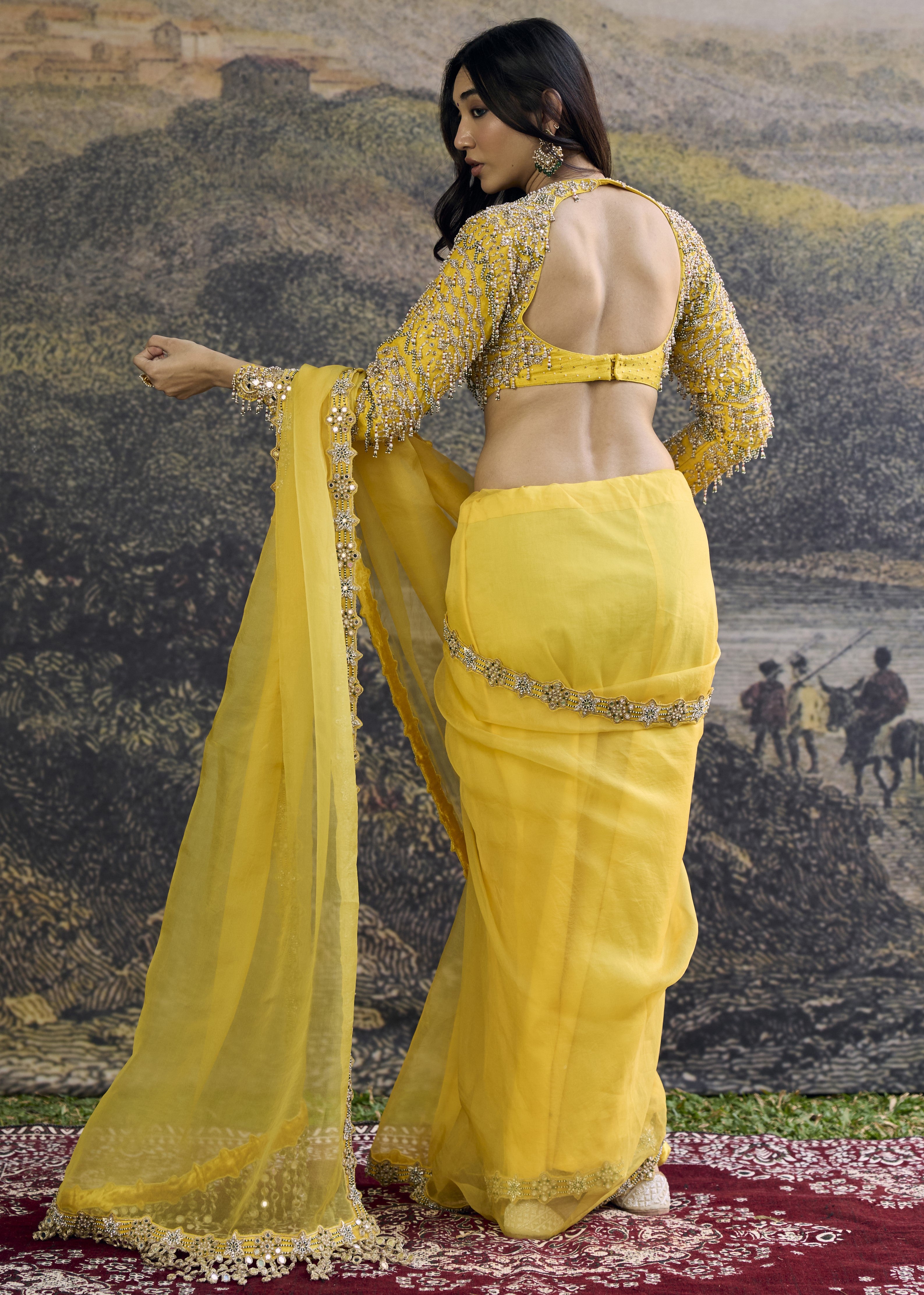 Peela Tara Organza Sari Set