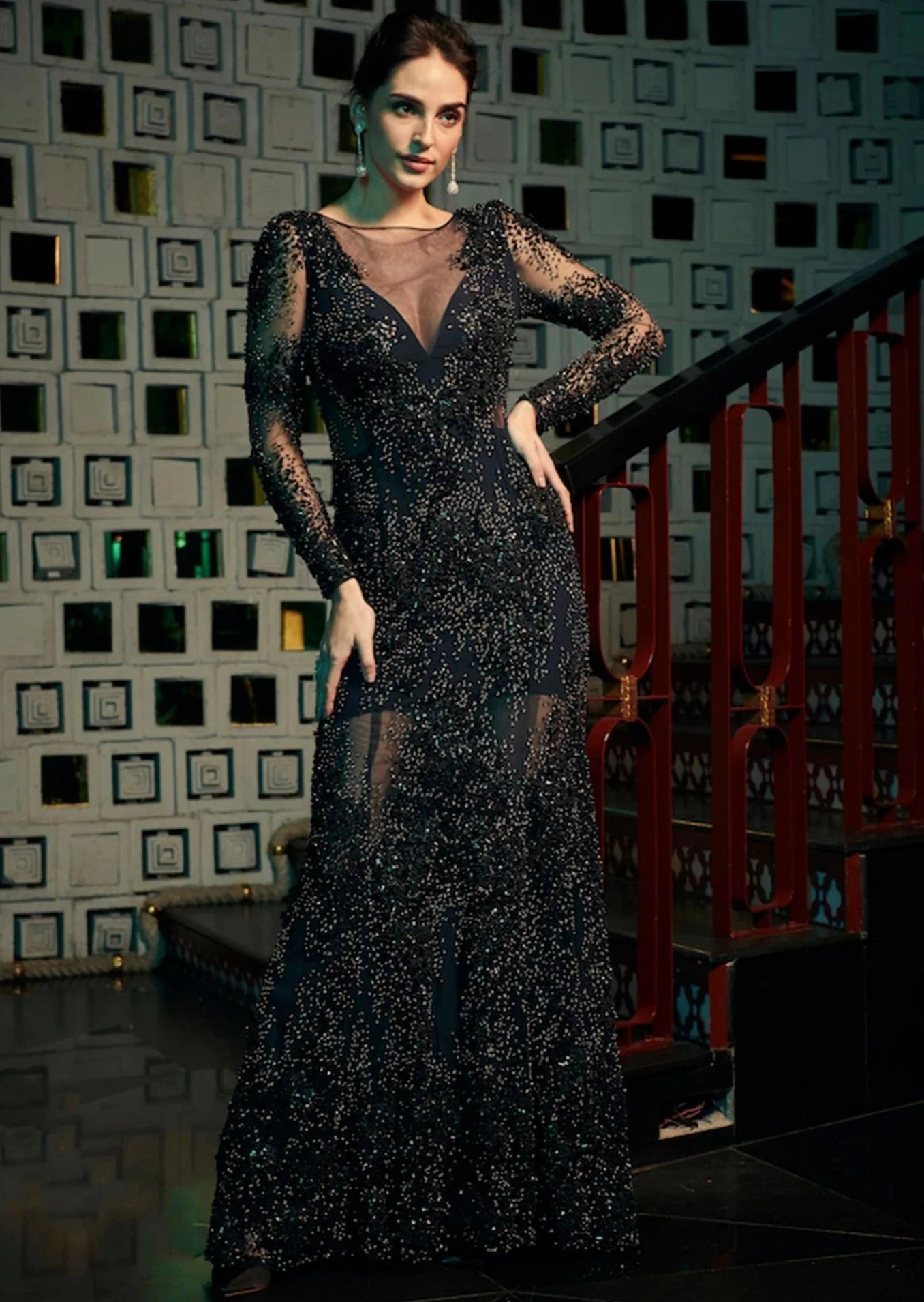 Sapphire Blue Embellished Gown