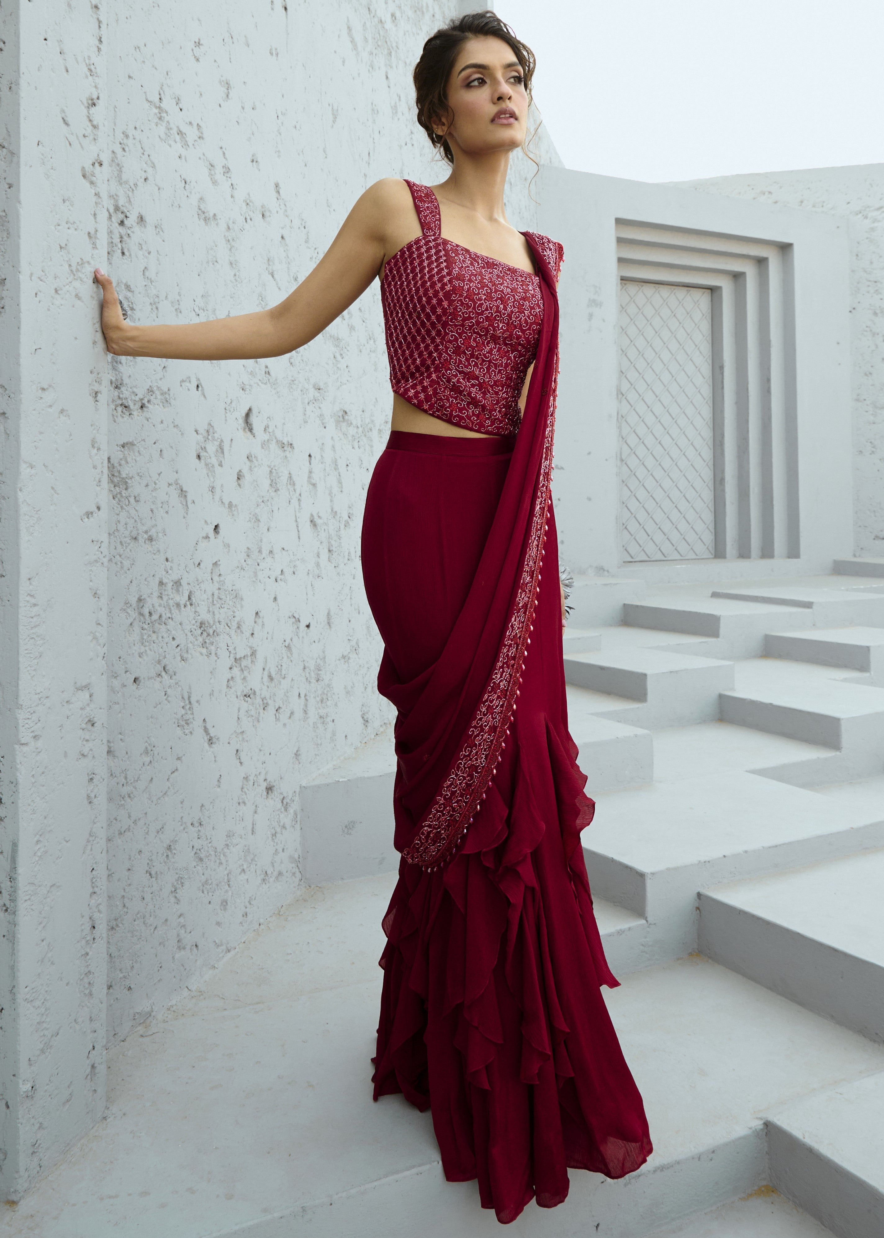 Estelle Corset Pre Drape Sari