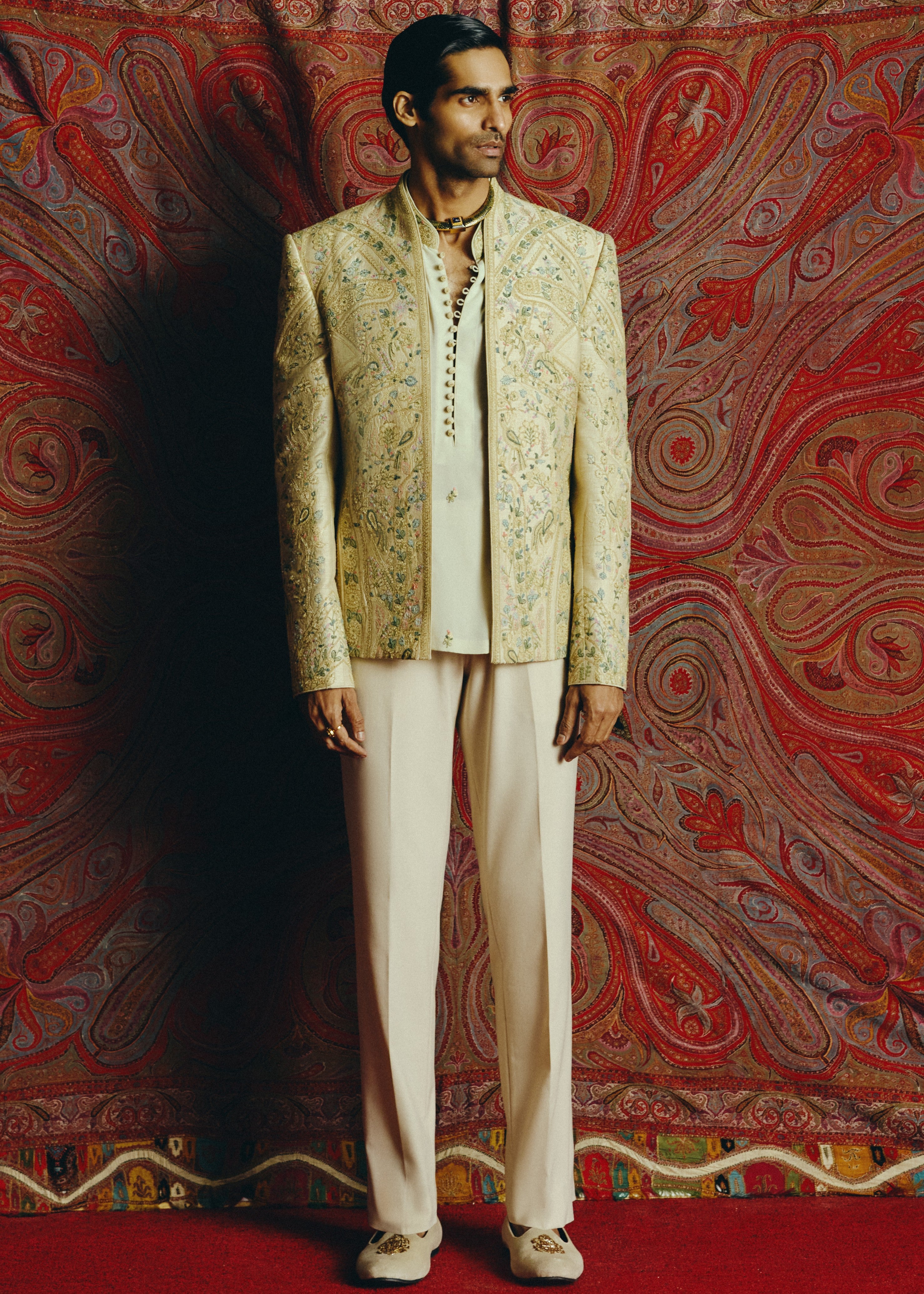 Imperial Pista Open Jacket With Kurta & Pant Set