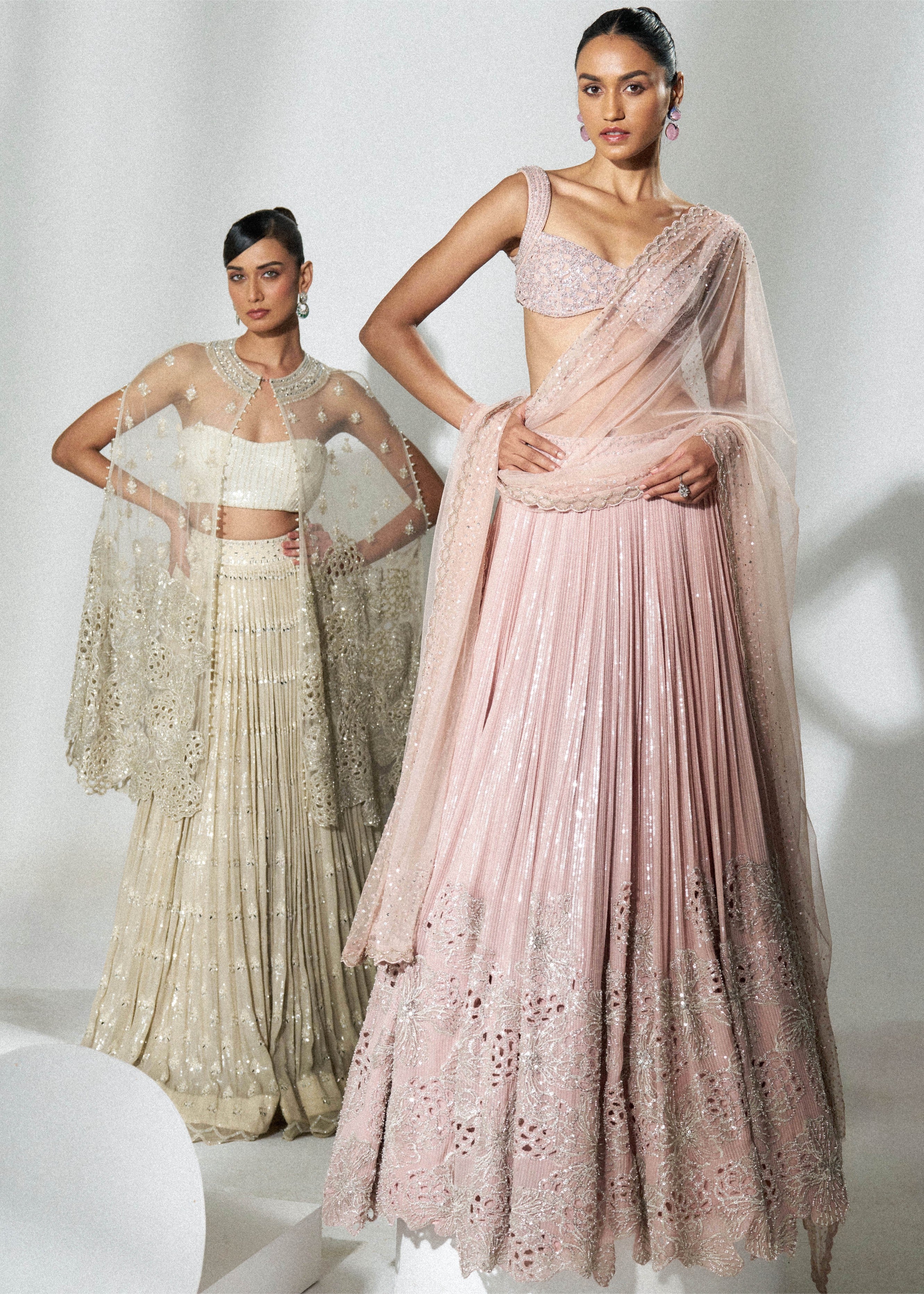 Blush Pink Cutwork Lehenga
