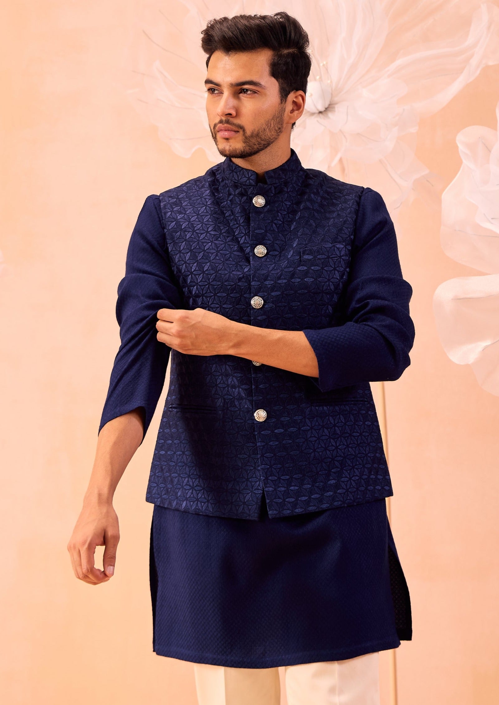 Majestic Floral Nehru Jacket Set