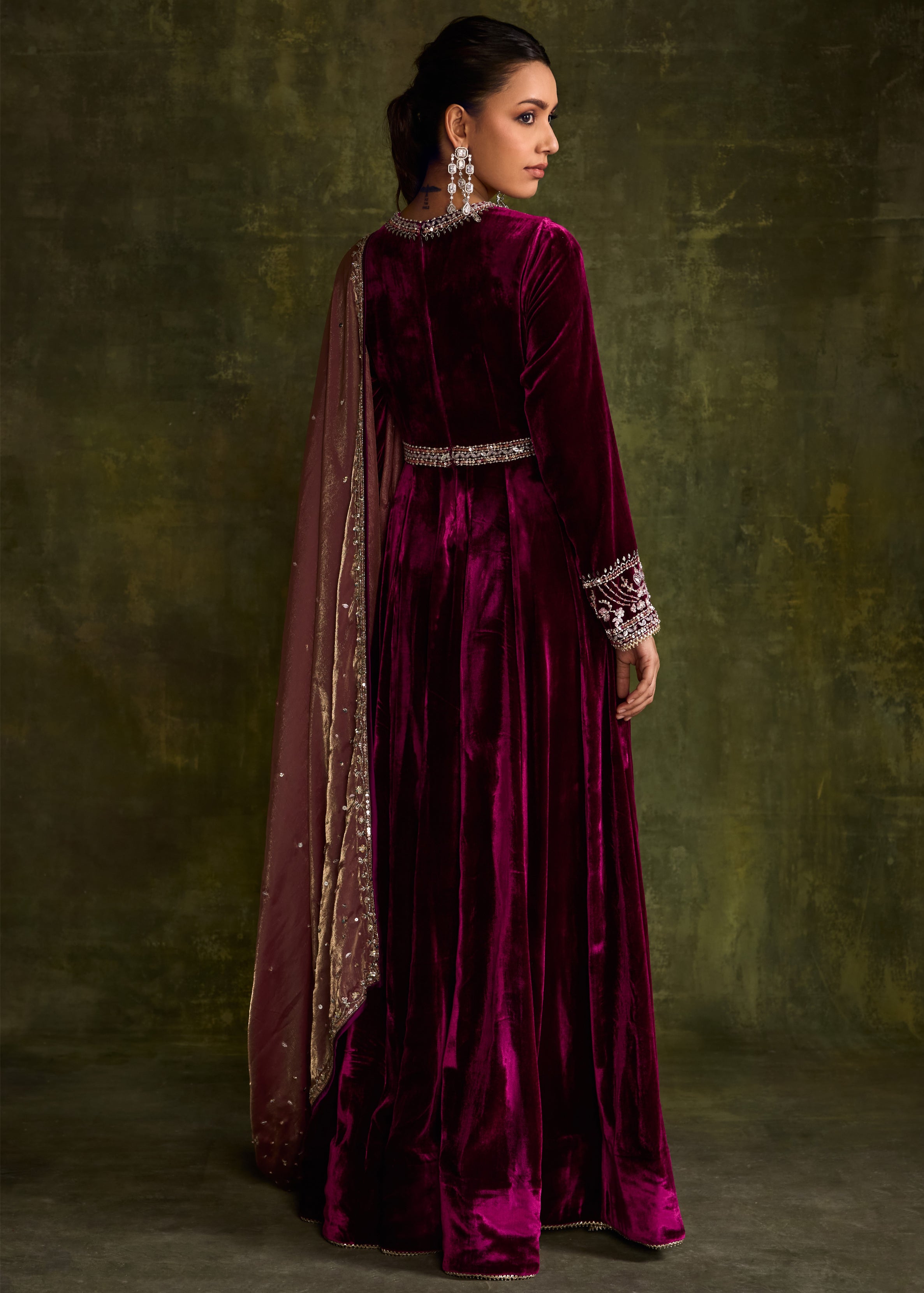 Mulberry Velvet Anarkali