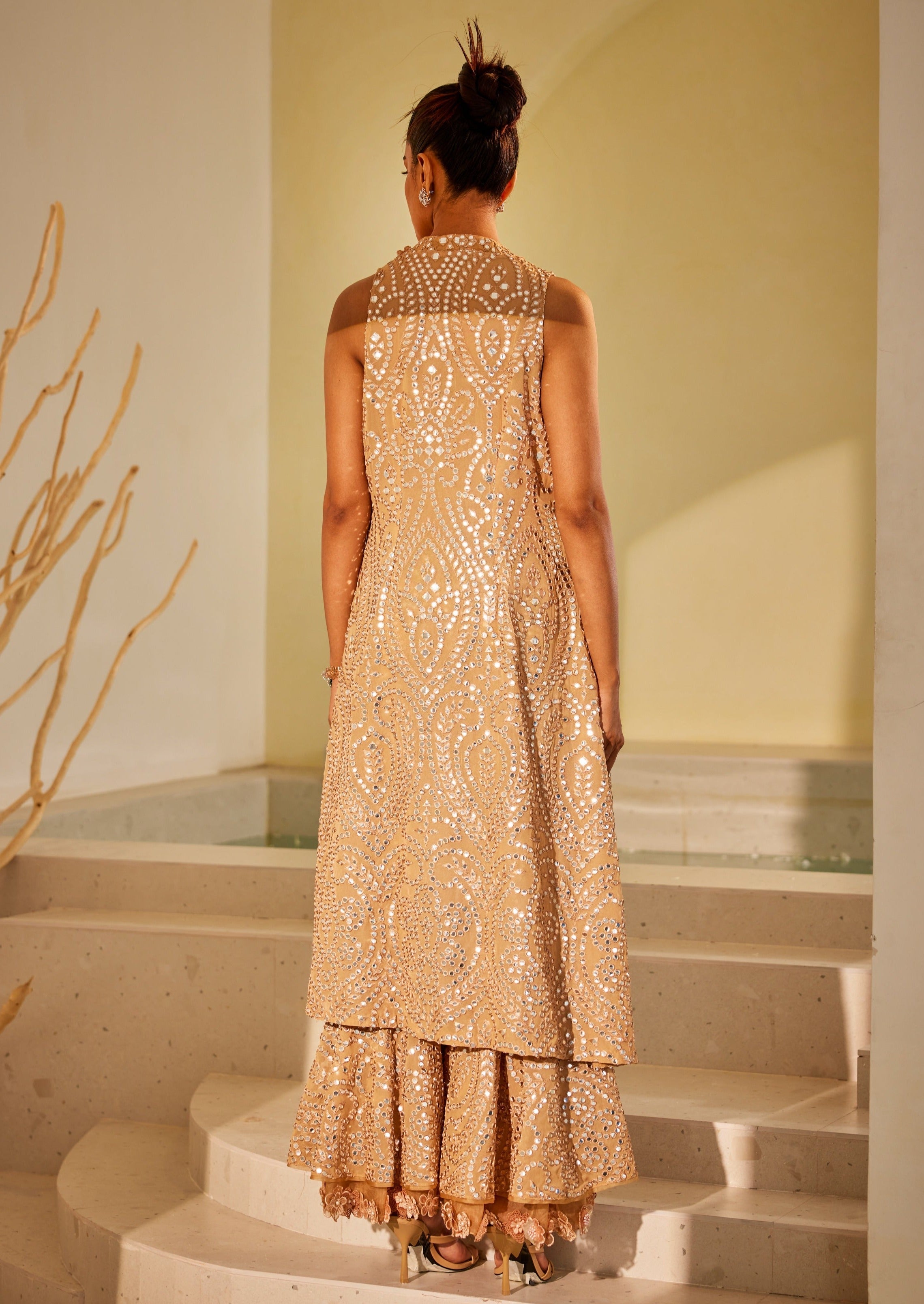 3D Embellished Layered Sharara Pants