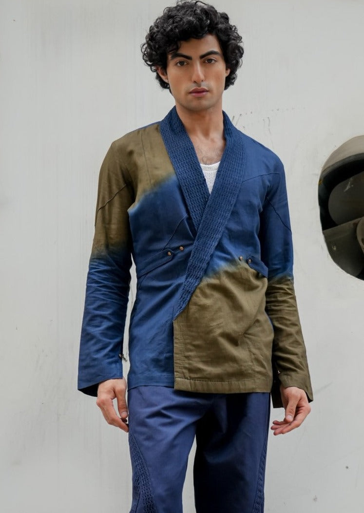 Teal & Olive Drape Shacket