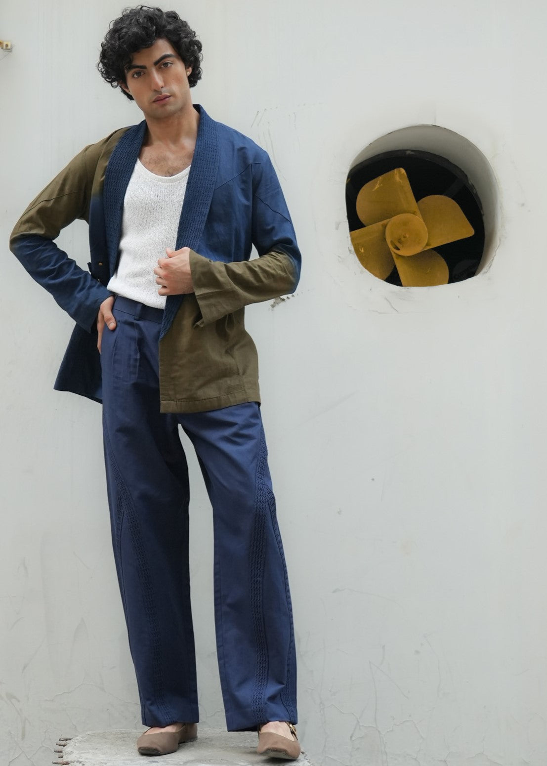 Teal & Olive Drape Shacket
