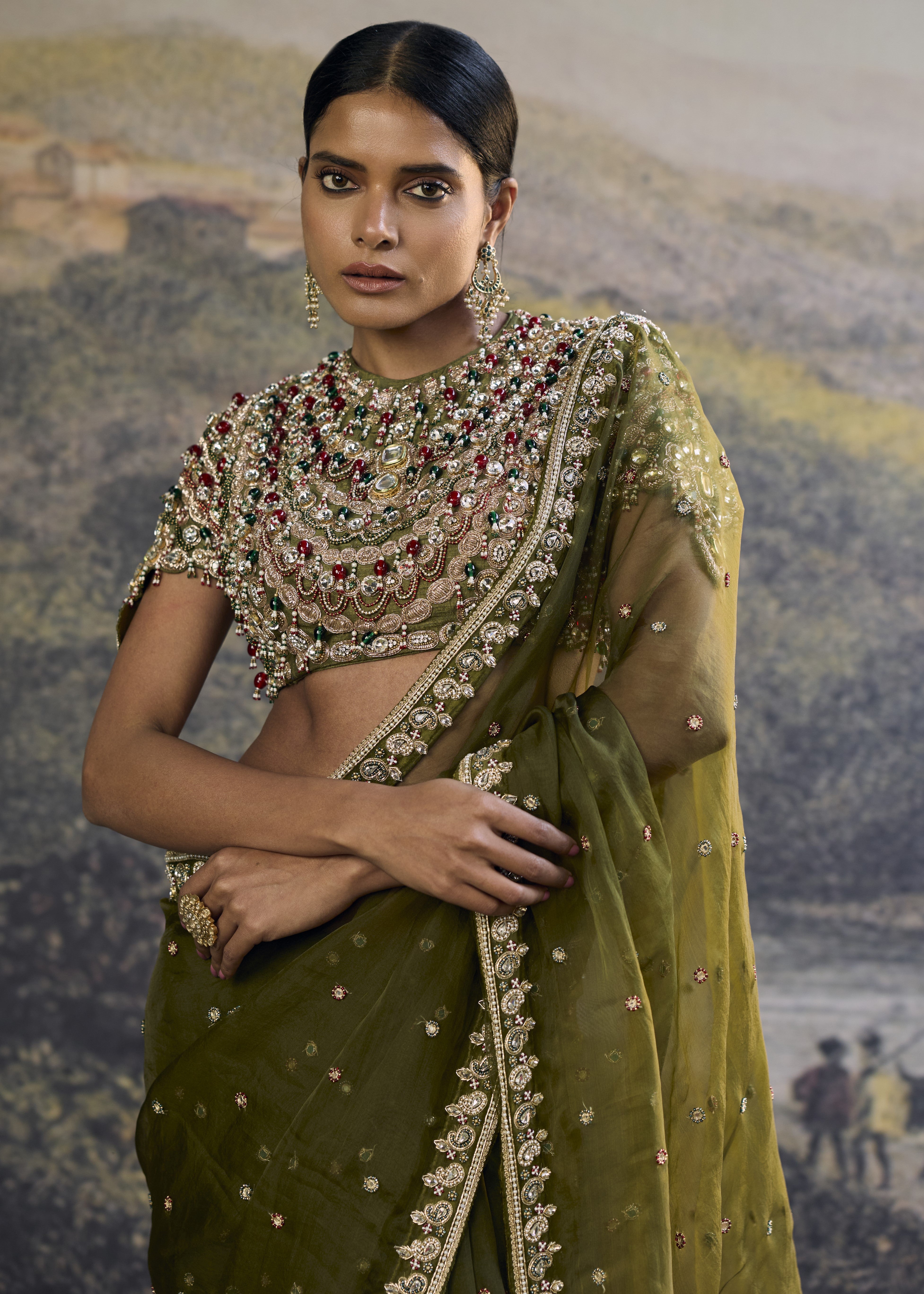 Zoya Jewel Organza Sari Set