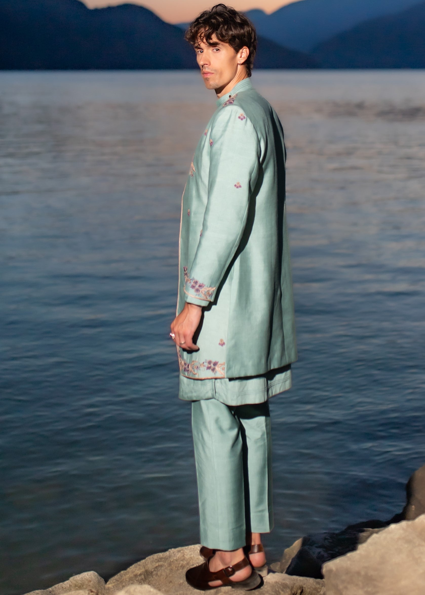 Blue Felicia Contemporary Jacket Set