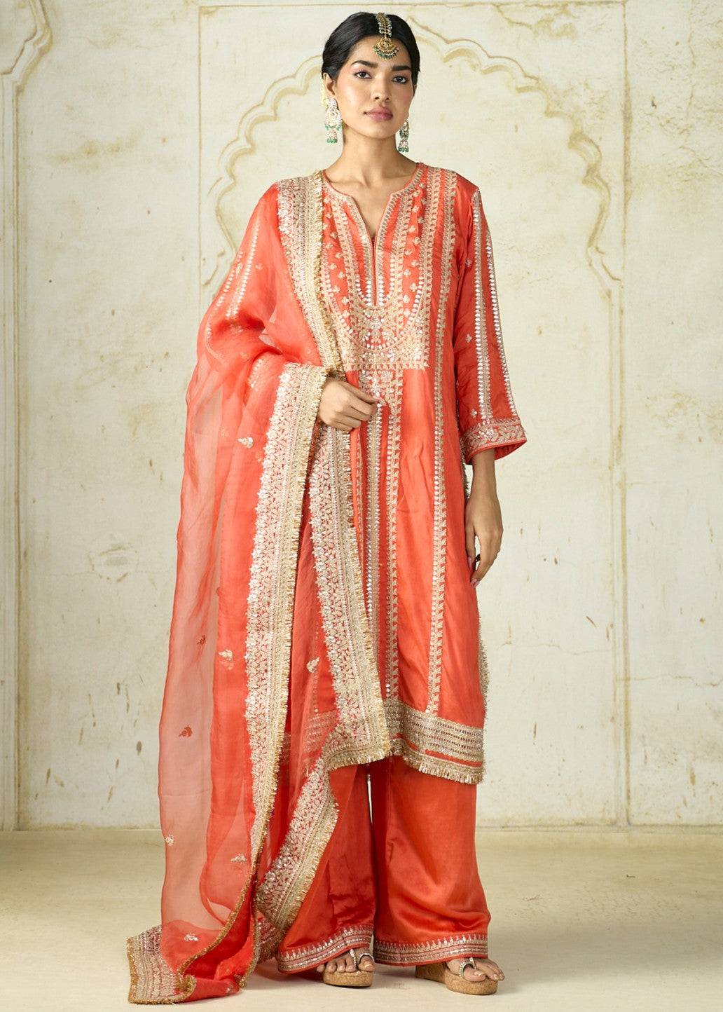 Orange Lakshmi Kurta Set