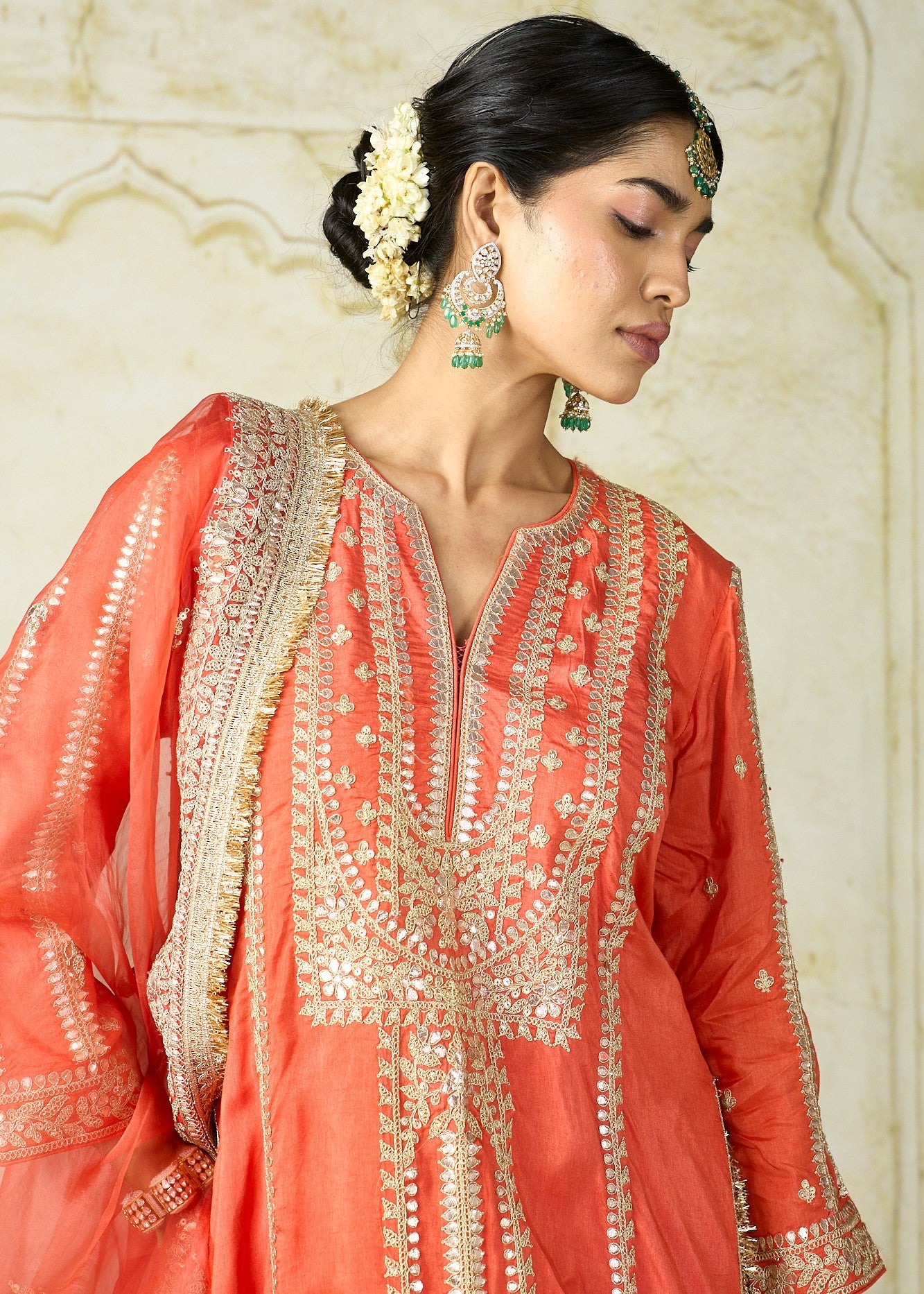 Orange Lakshmi Kurta Set