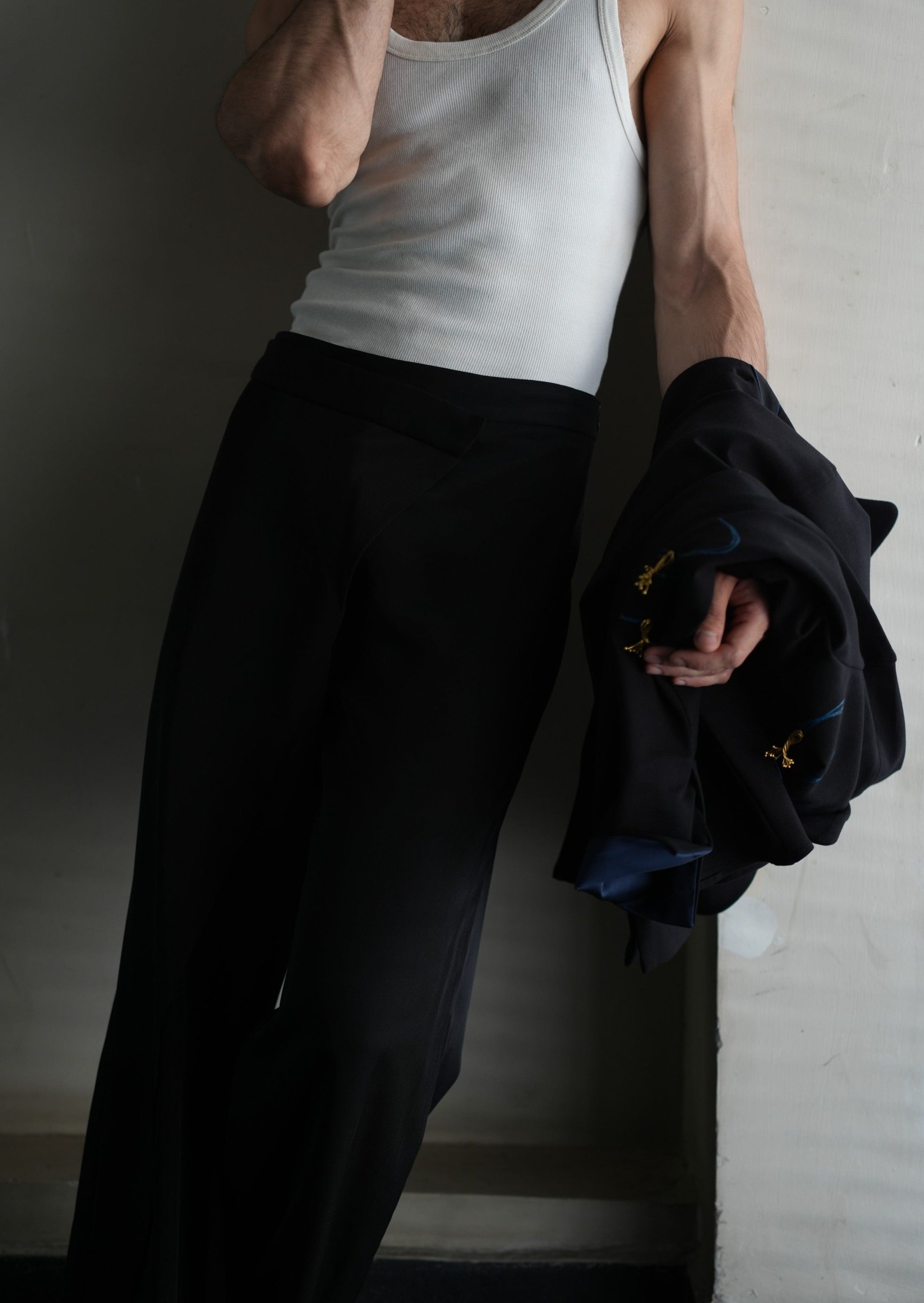 Black Flap Trousers