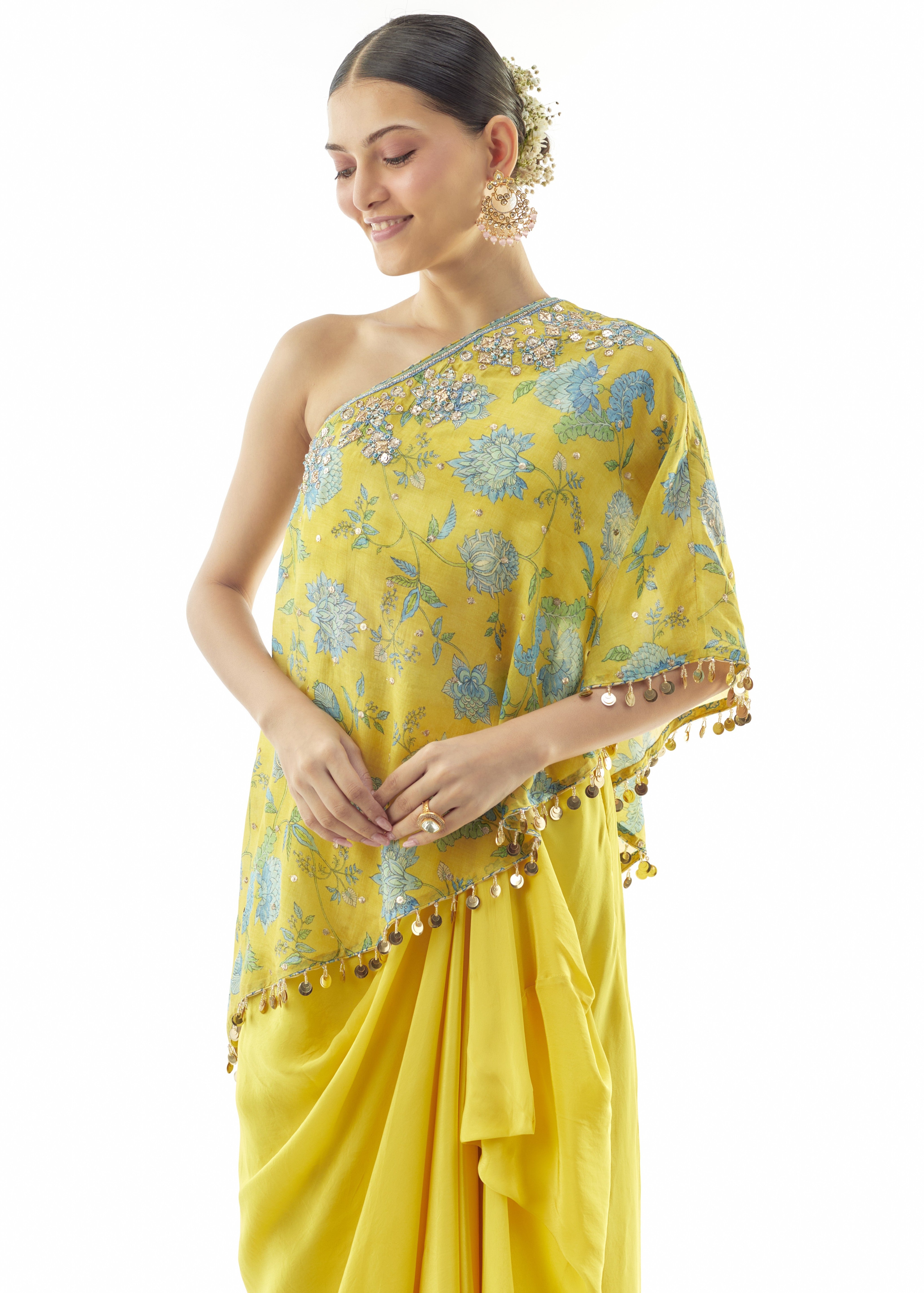 Vaishnavi One-Shoulder Skirt Set