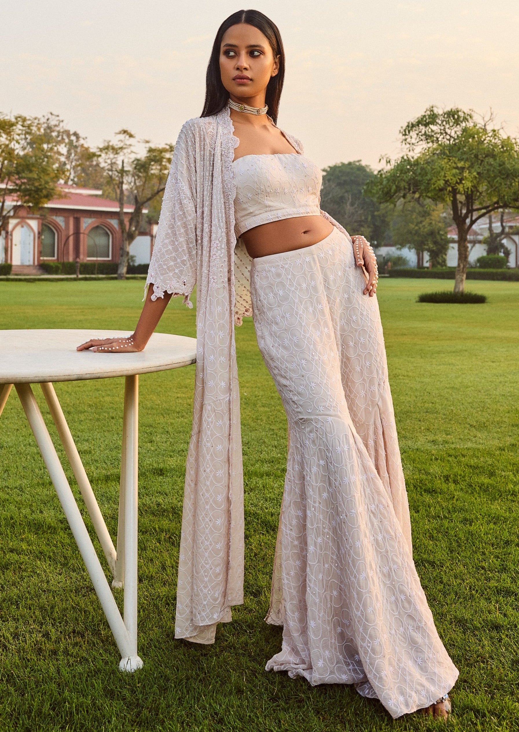 Rihanna Jacket and Sharara Set
