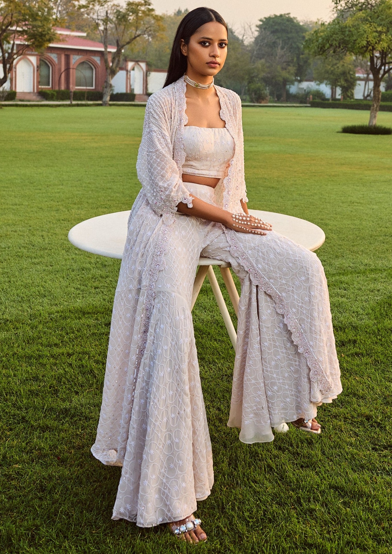 Rihanna Jacket and Sharara Set