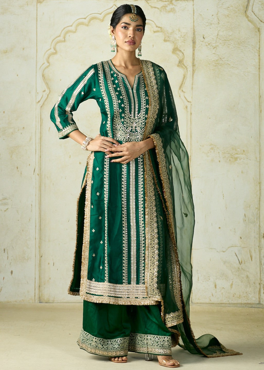 Green Lakshmi Kurta Set