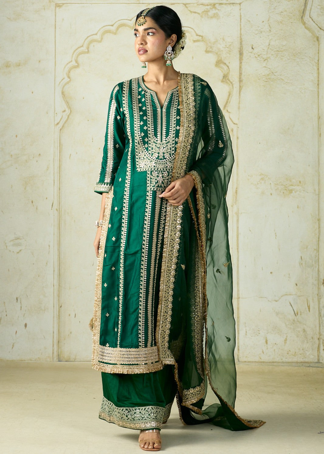 Green Lakshmi Kurta Set