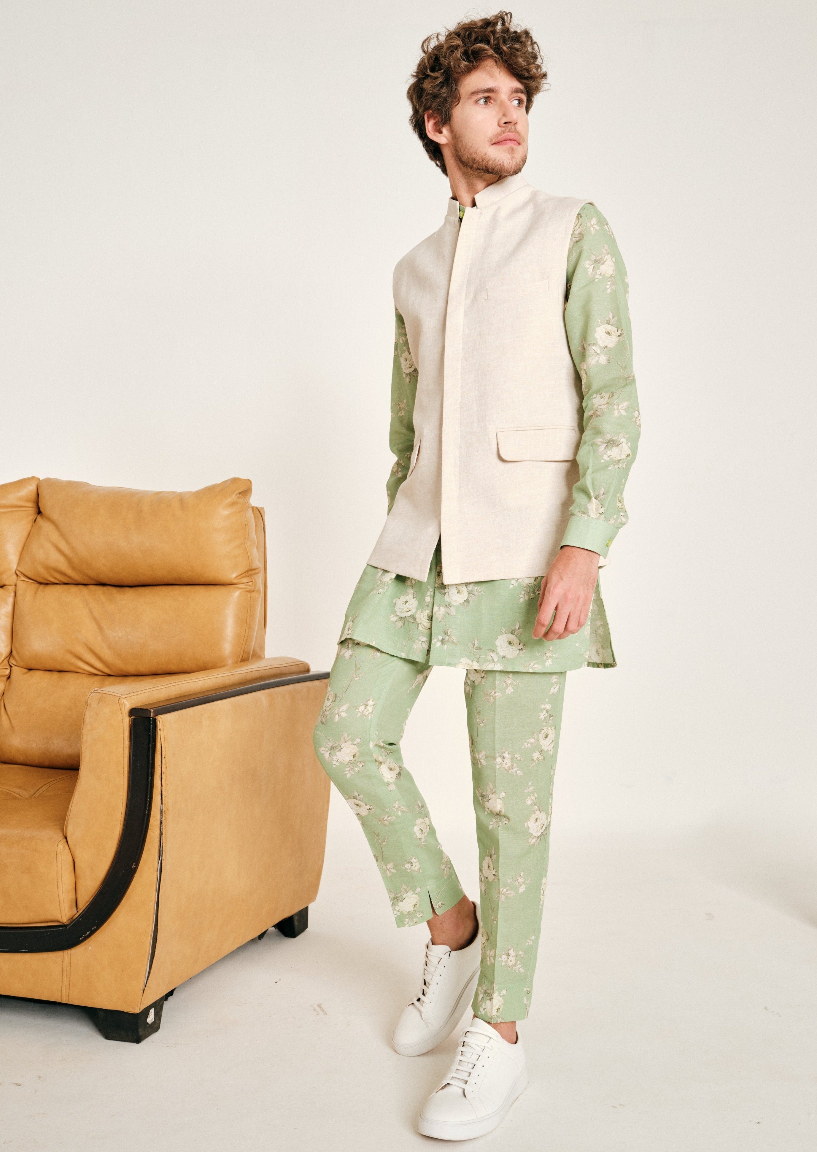 Cosmic Latte Cotton Linen Bandi