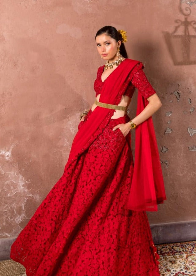 Frida and Her Flowers Lehenga