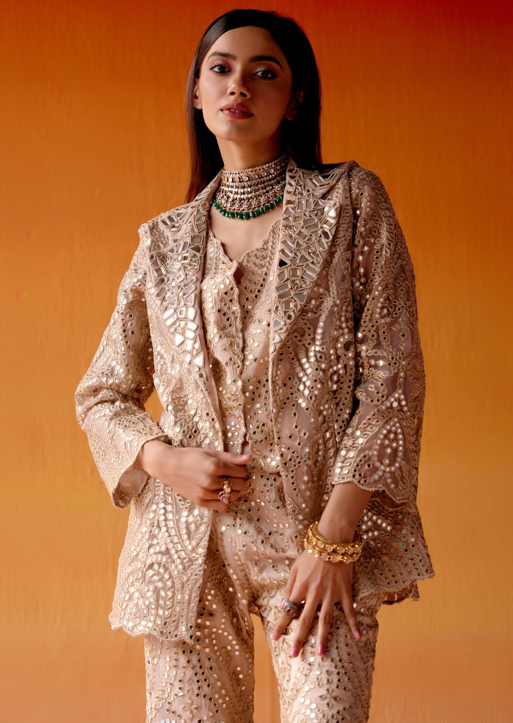 Mirrorwork Scallop Vest