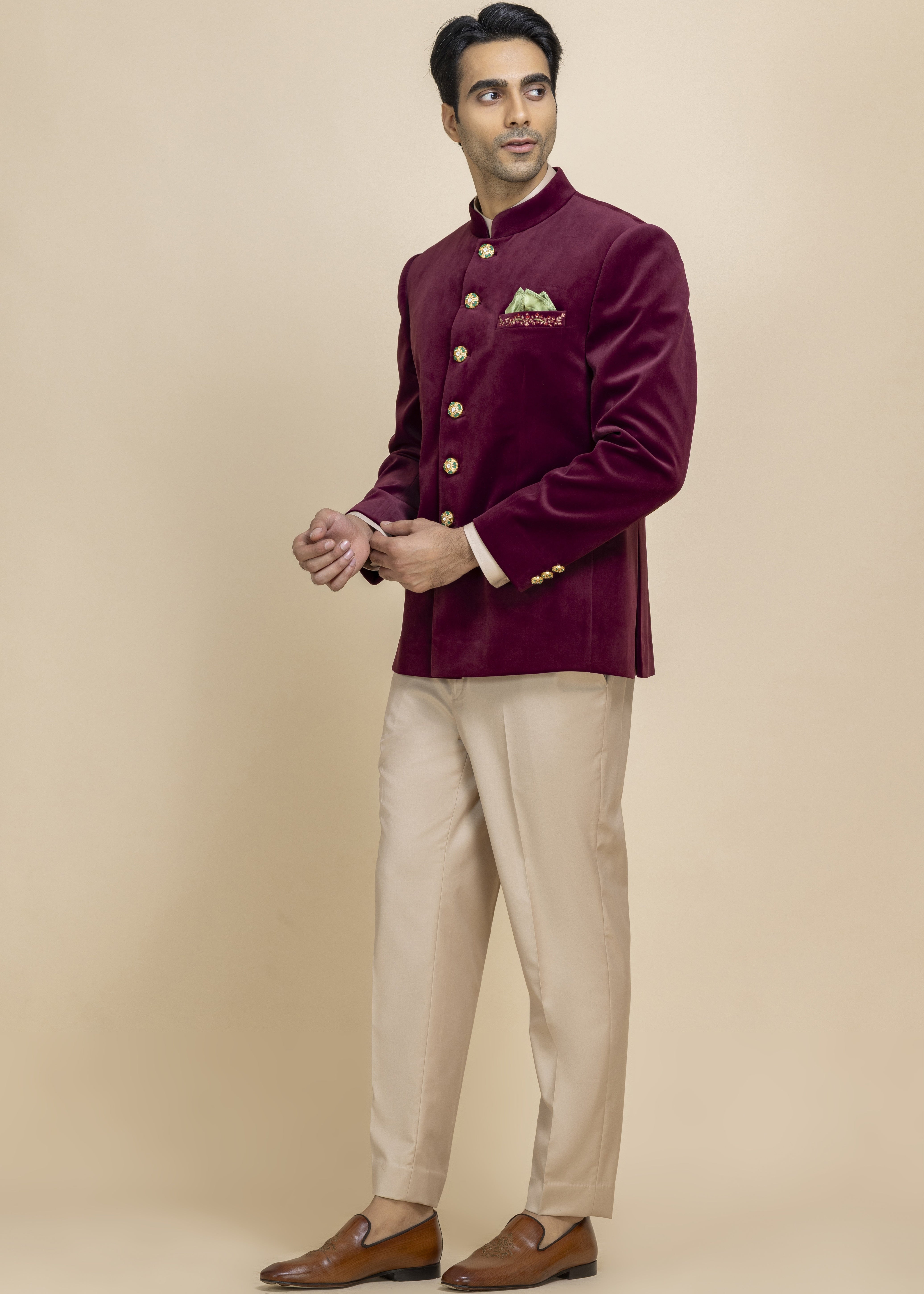 Crimson Verve Bandgala