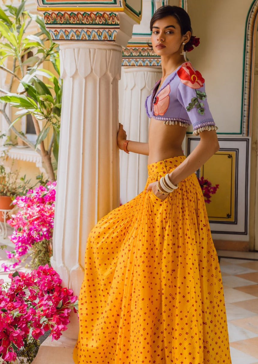 One Big Poppy Went To The Market Lehenga