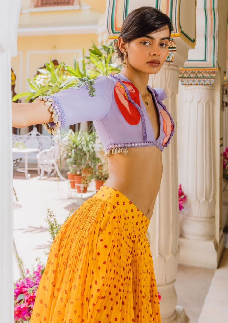 One Big Poppy Went To The Market Lehenga