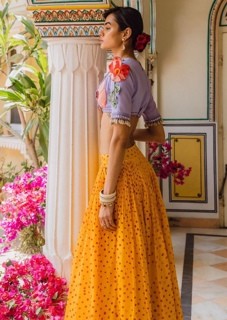 One Big Poppy Went To The Market Lehenga