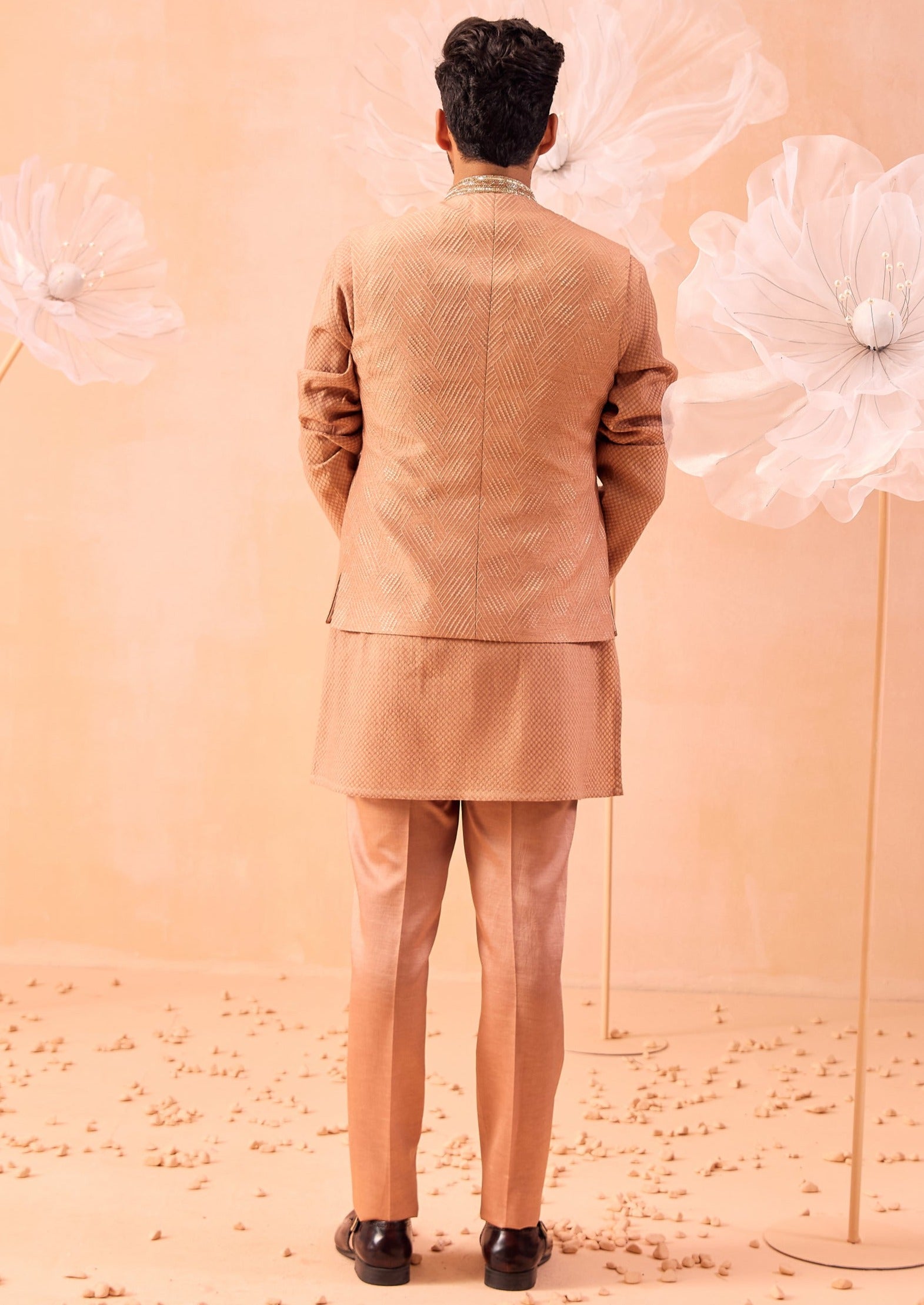 Rose Brown Nehru Jacket Set