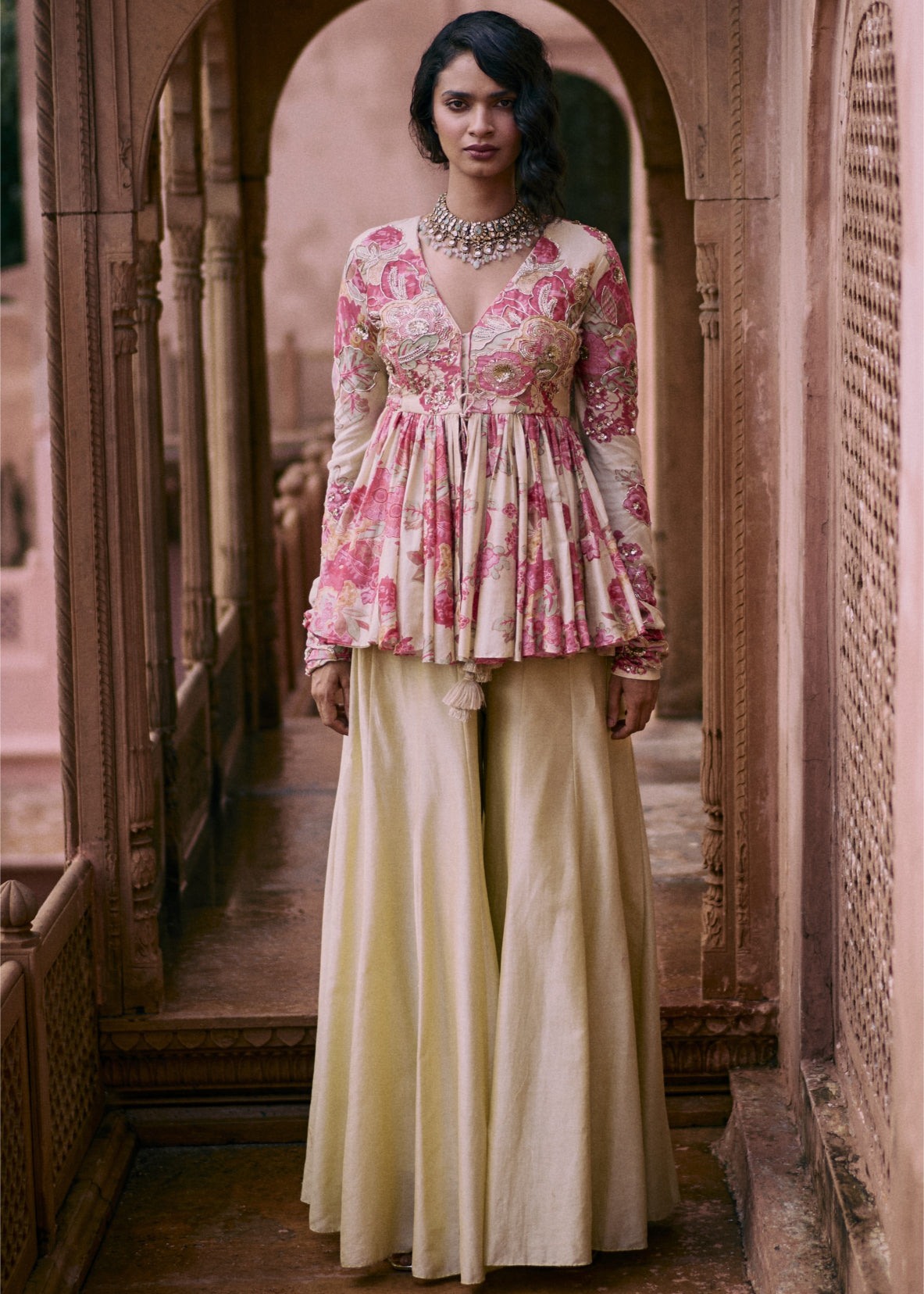 Floral Modern Peplum Set