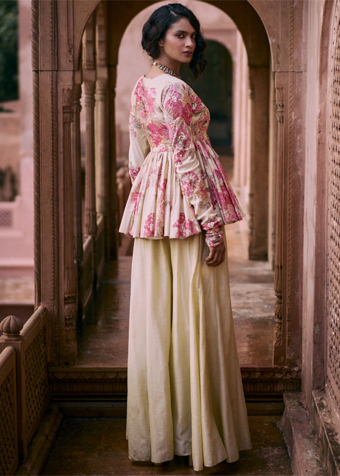 Floral Modern Peplum Set