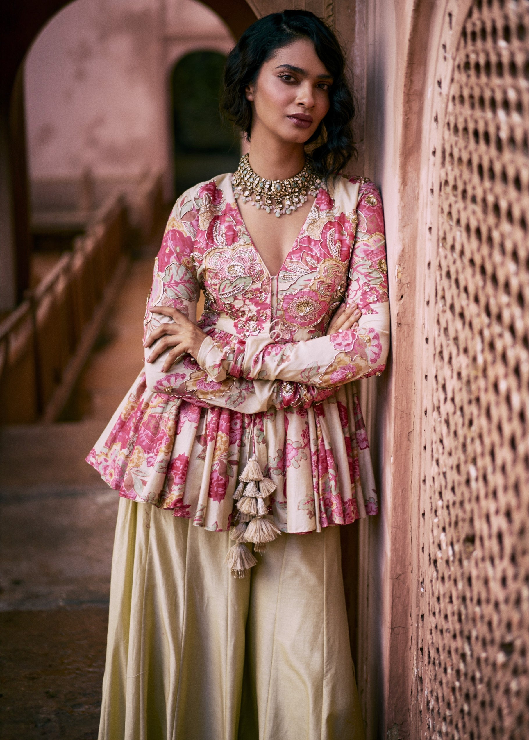 Floral Modern Peplum Set