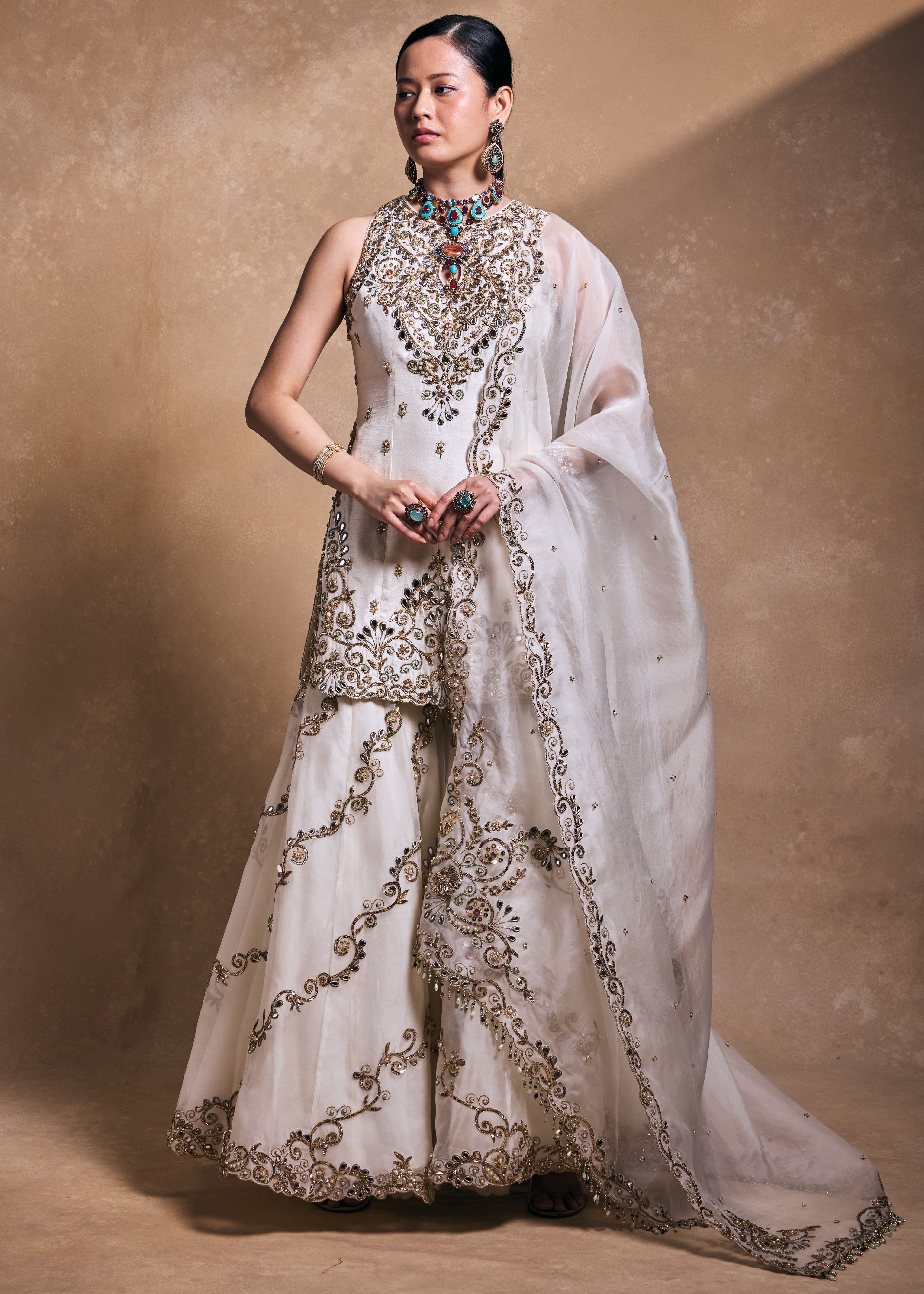 Ivory Gharara Set