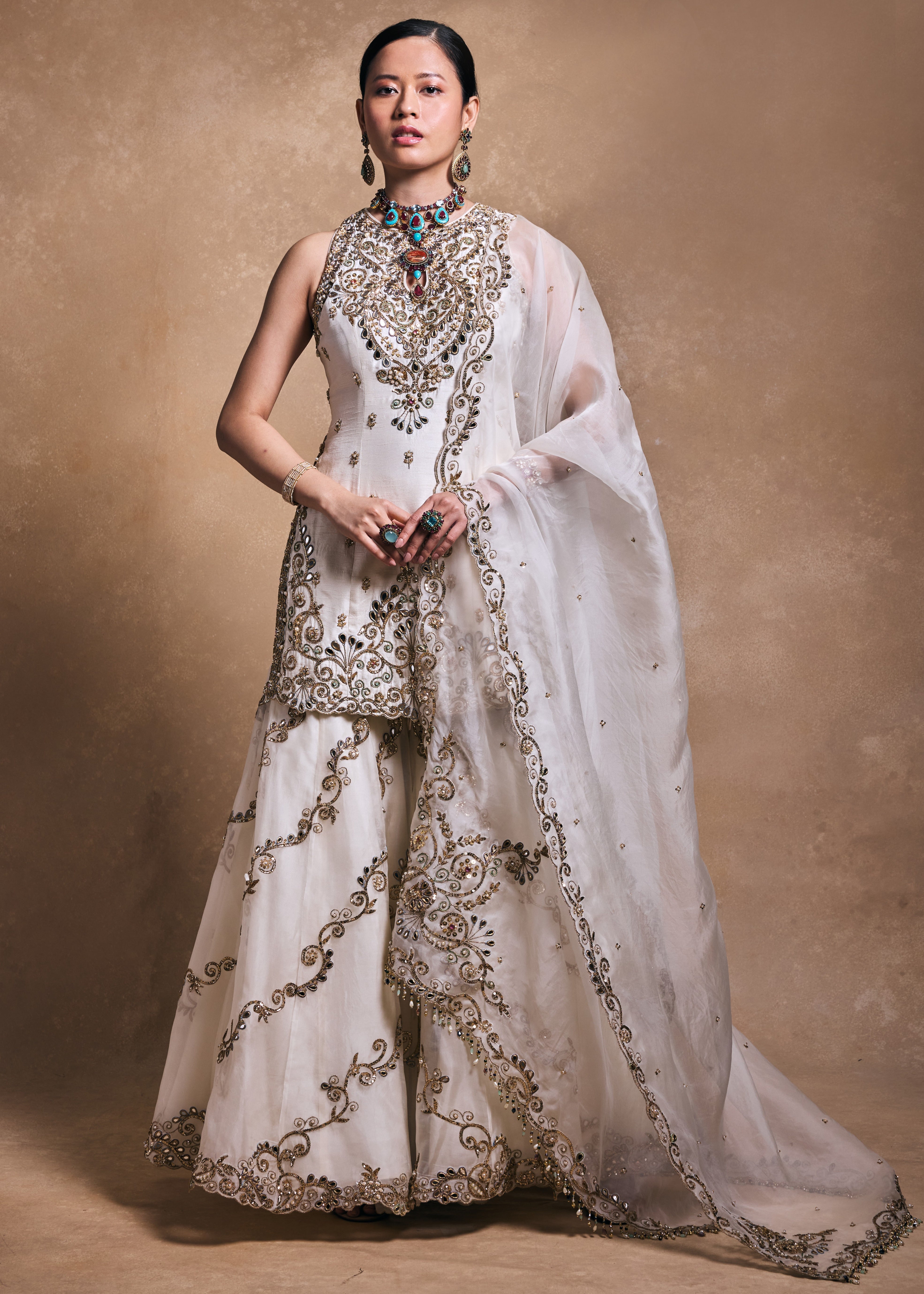 Ivory Gharara Set
