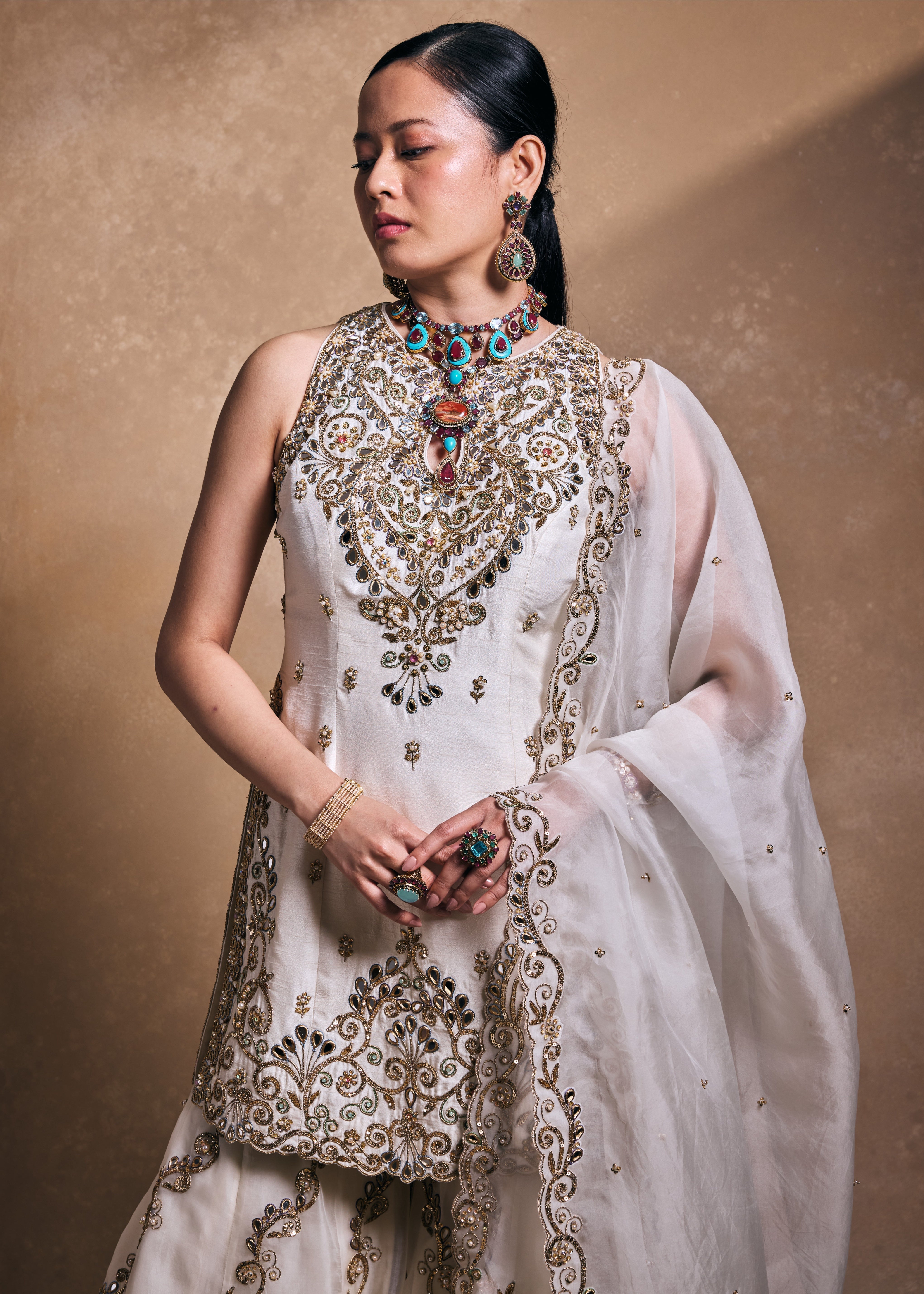 Ivory Gharara Set