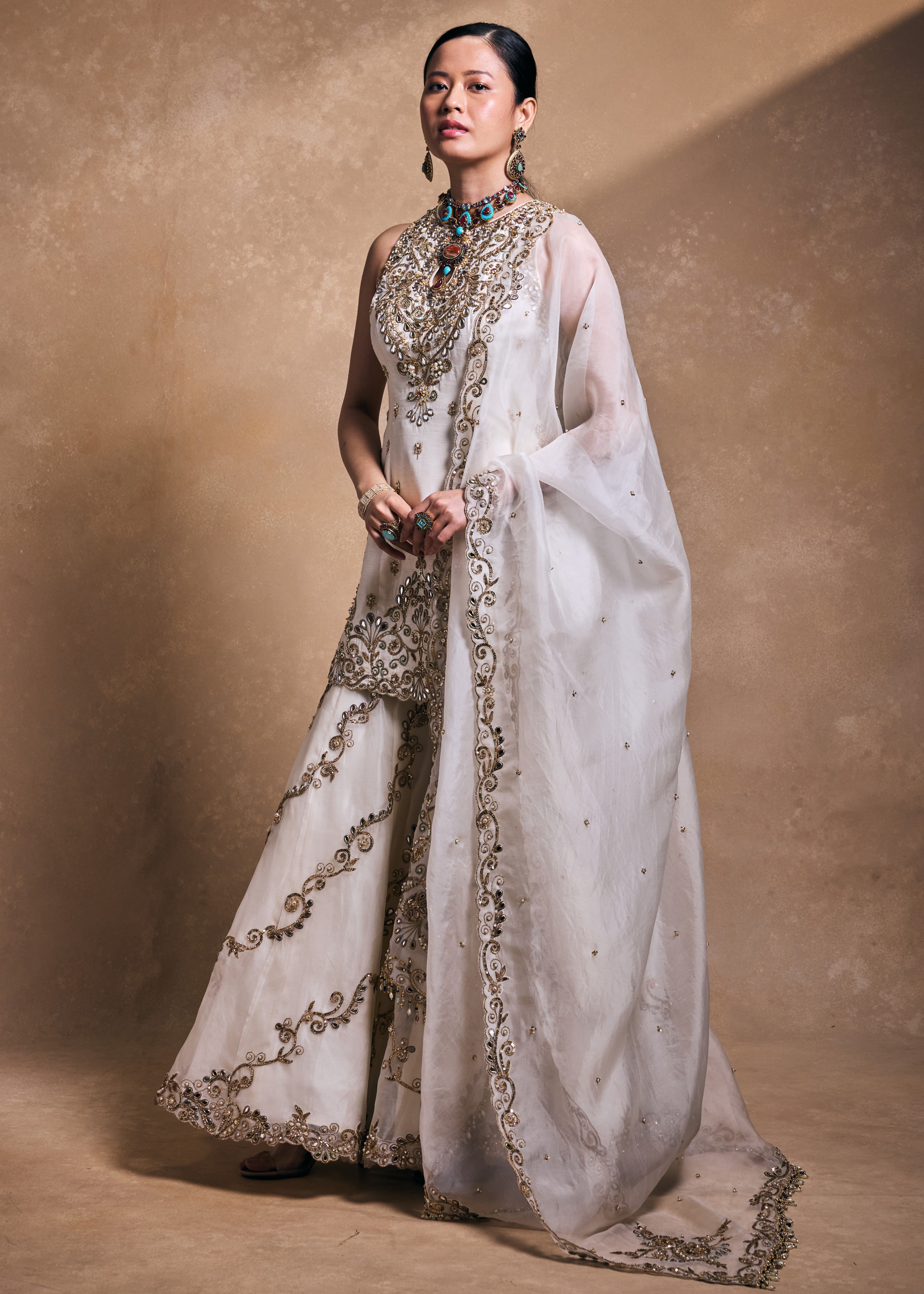 Ivory Gharara Set