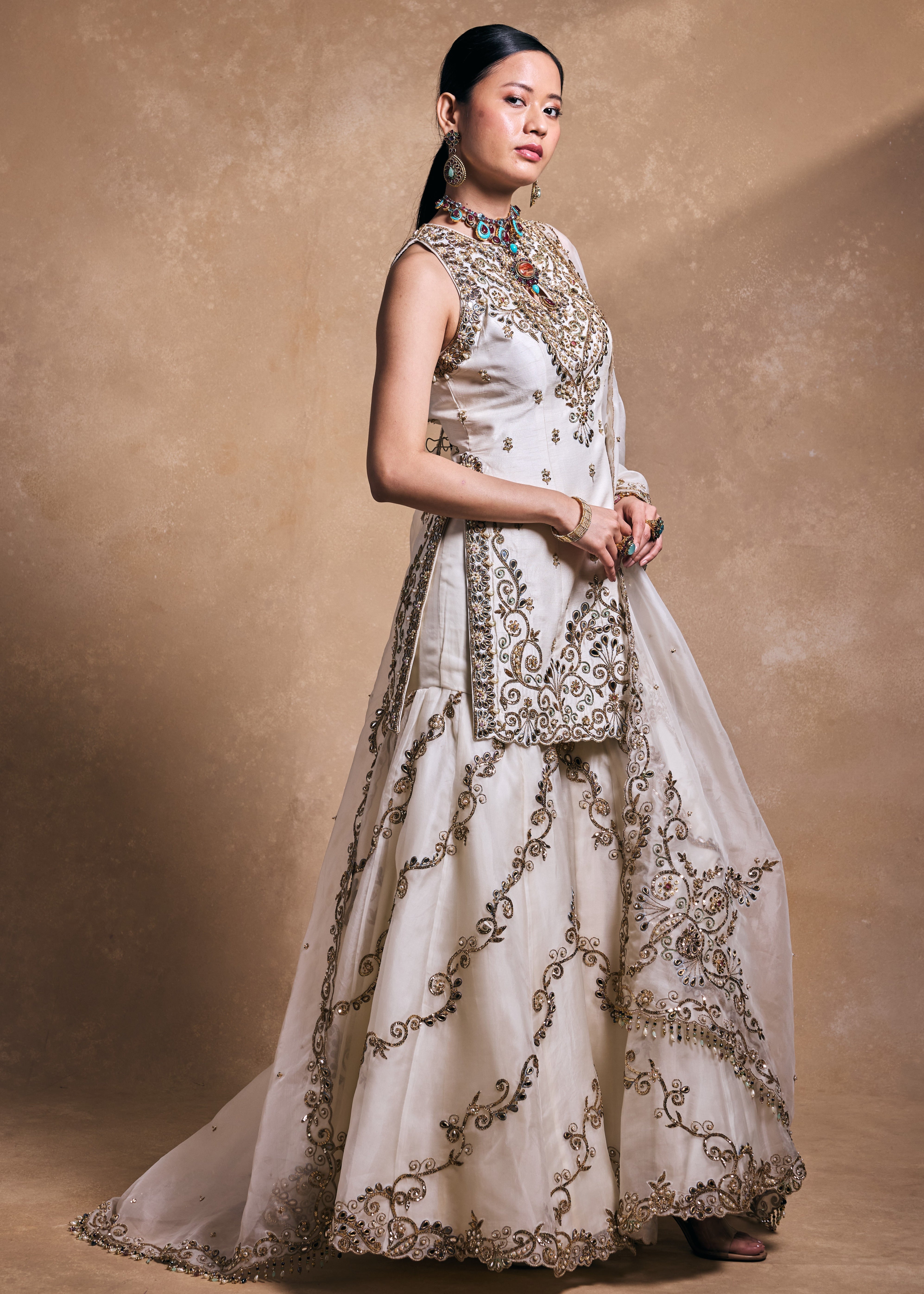 Ivory Gharara Set